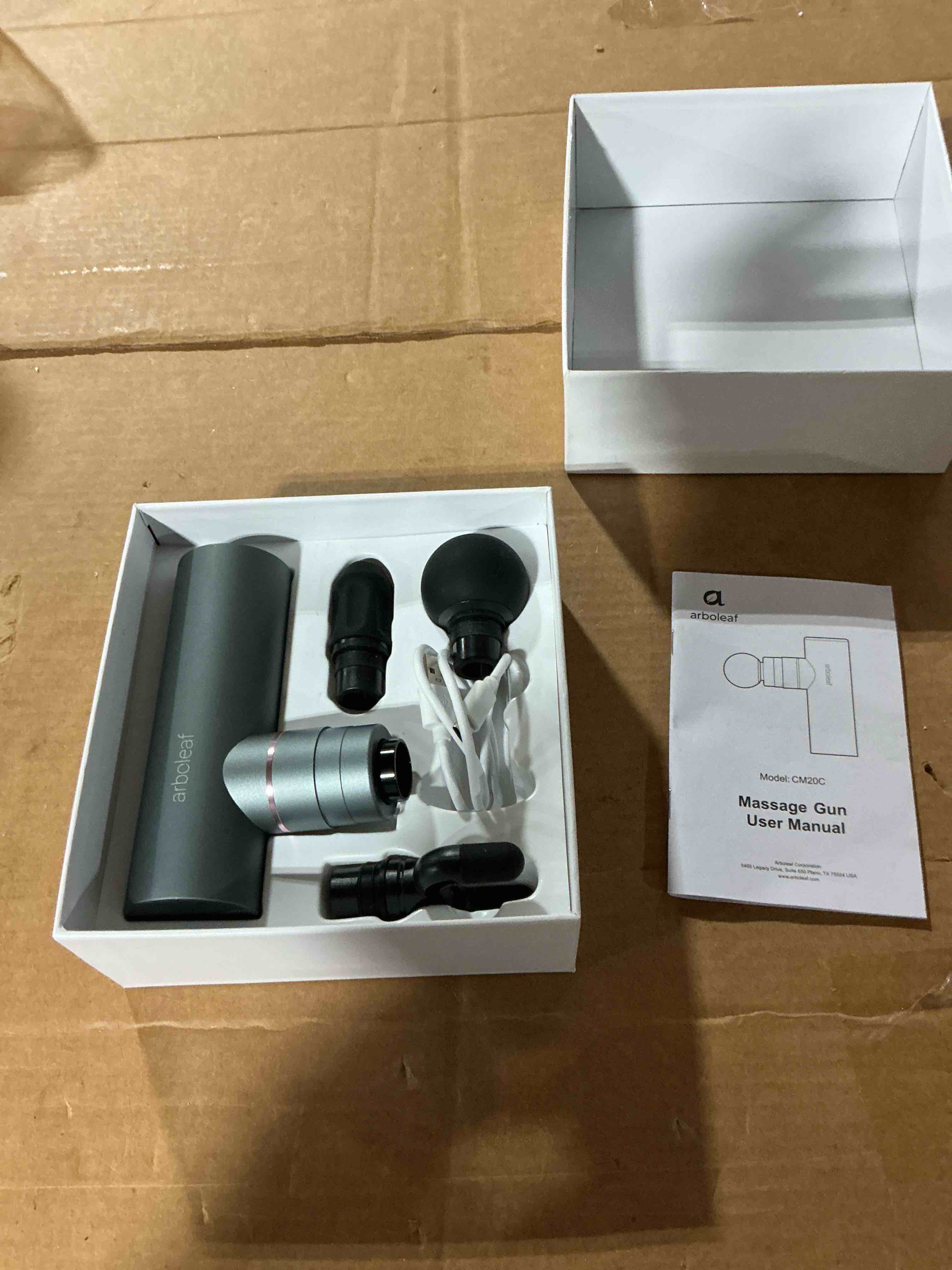 Condition photo showing As Is for arboleaf massage gun deep tissue, balance of power & portability full-metal percussion massager with silent brushless motor - ultra-quiet pocket-sized for athletes back pain relief home office travel