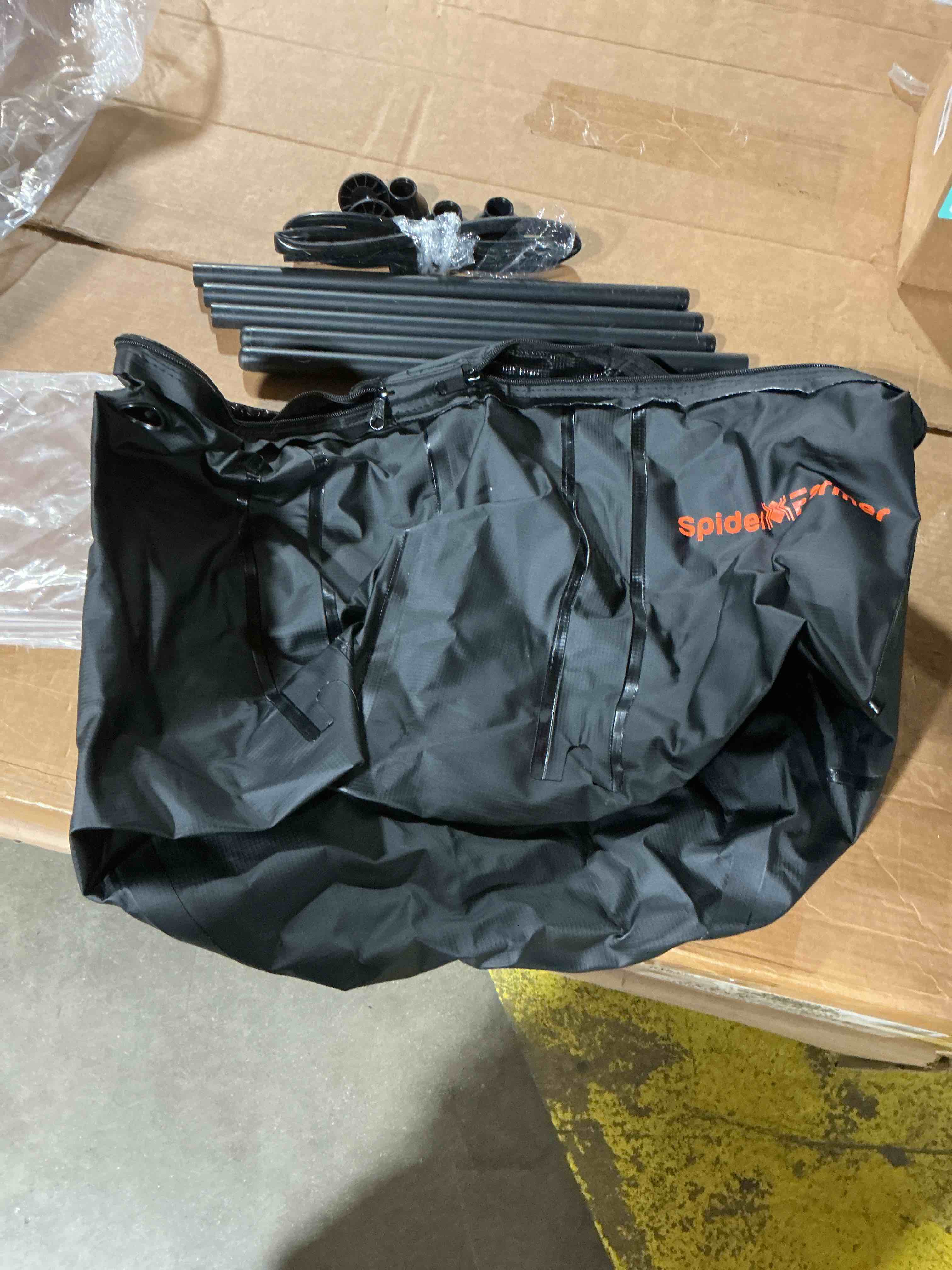 Condition photo showing As Is for spider farmer auto drip irrigation system kits with 13-gallon bucket, 25w water pump, low water level sensor, complete indoor automatic watering system for grow tent/greenhouse/lawn.  see additional photo.