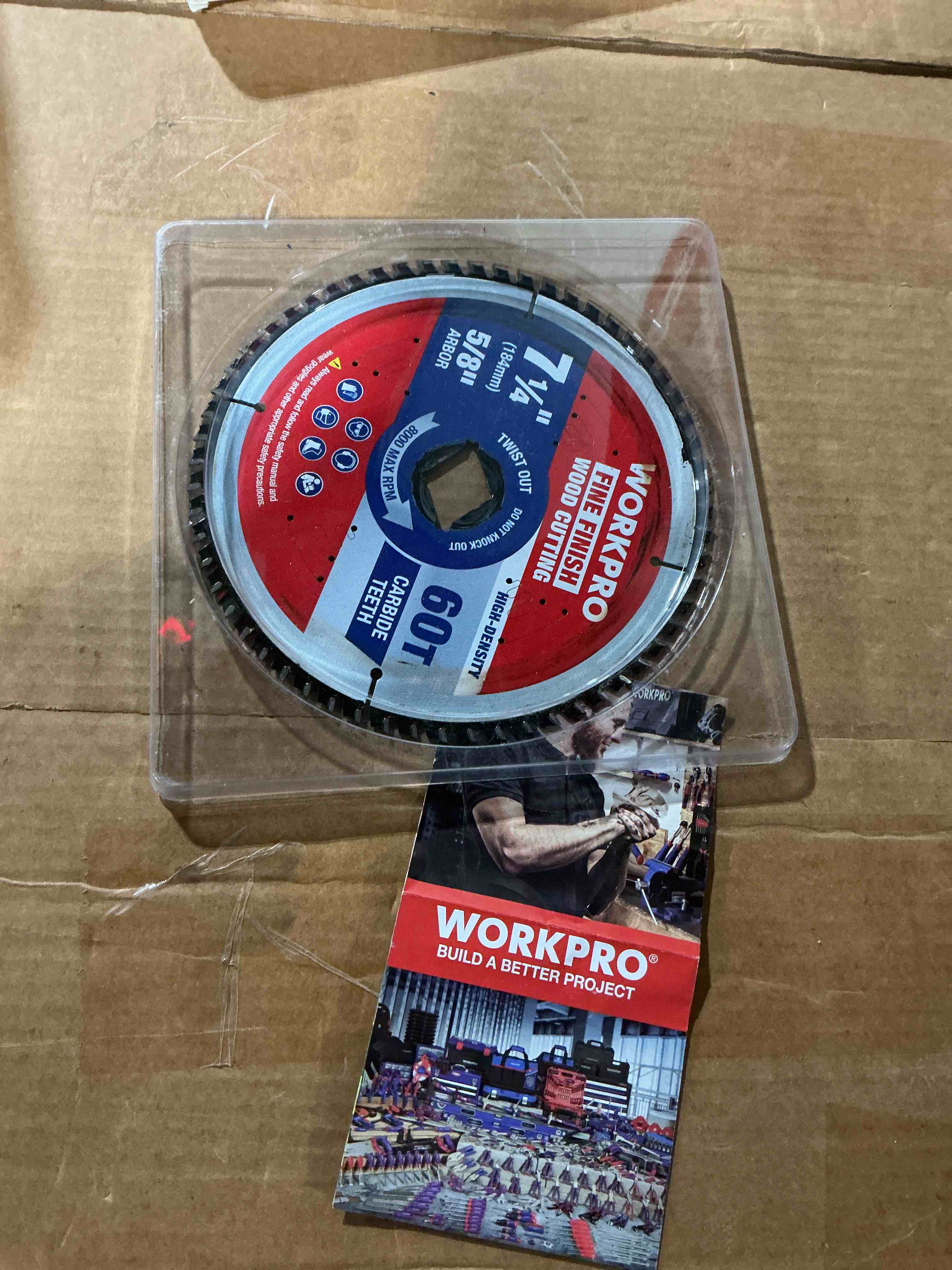 Condition photo showing As Is for workpro 7-1/4 inch woodworking circular saw blade, 60t fine finish plywood cutting, thin kerf, carbide tipped, atb tooth, 1-pack