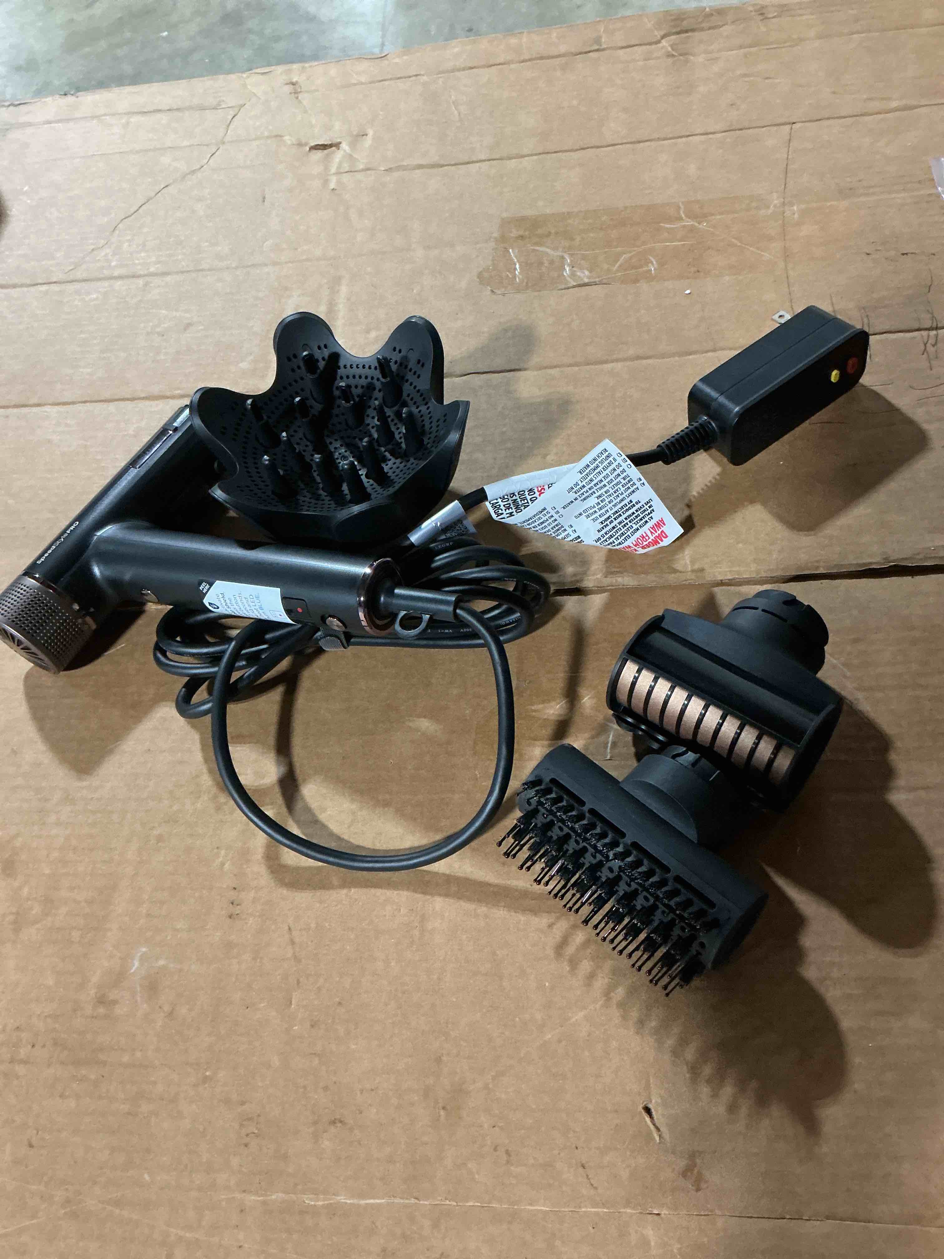 Condition photo showing As Is for shark speedstyle pro professional performance high-velocity hair dryer system with scalp shield and iq speed styling & drying suite, curly and coily hair, lightweight, ionic, no heat damage, hd732 speedstyle pro-curly & coily hair