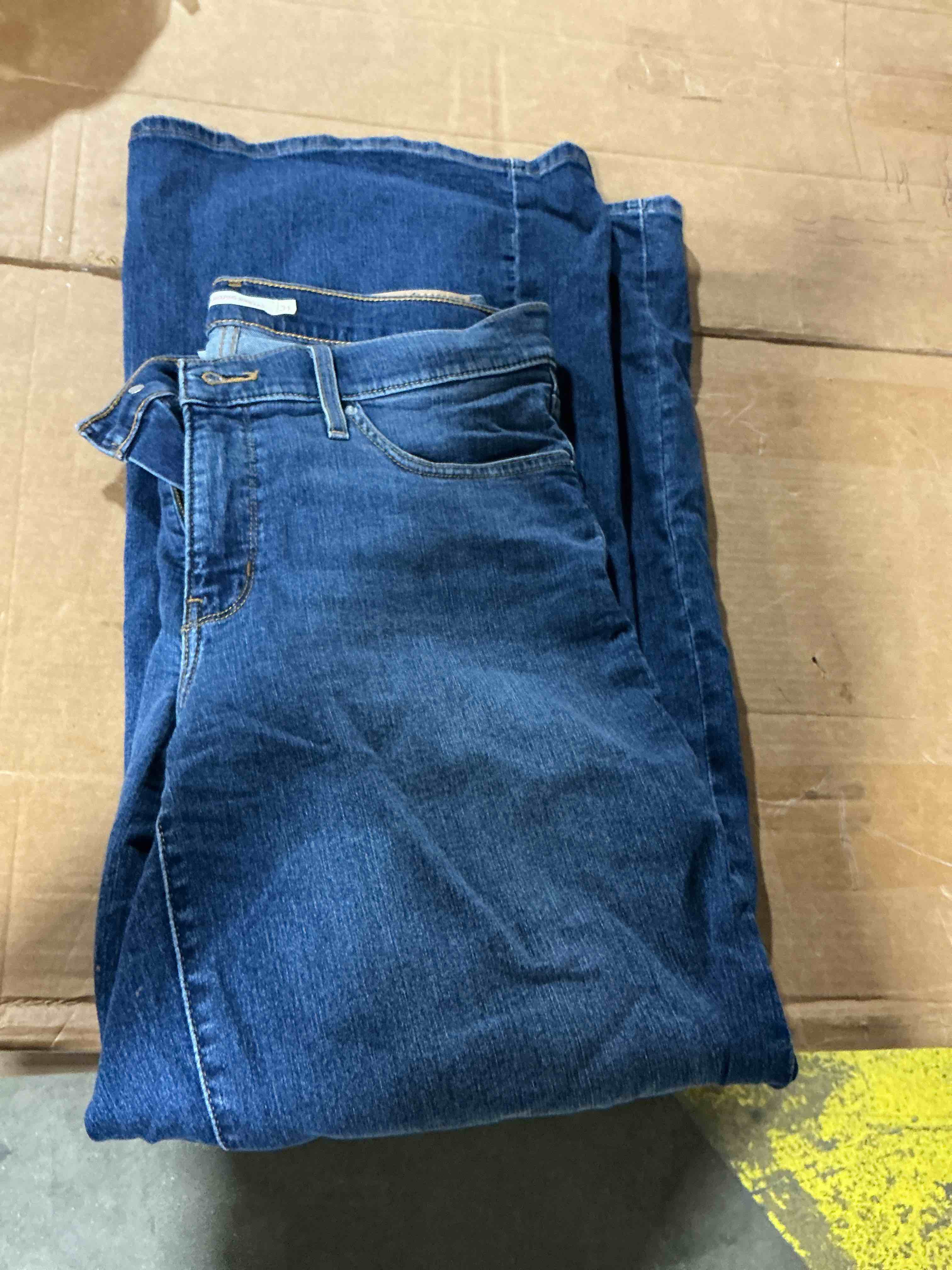 Condition photo showing As Is for levi's womens 318 shaping wide leg clever girl 31 medium stretch