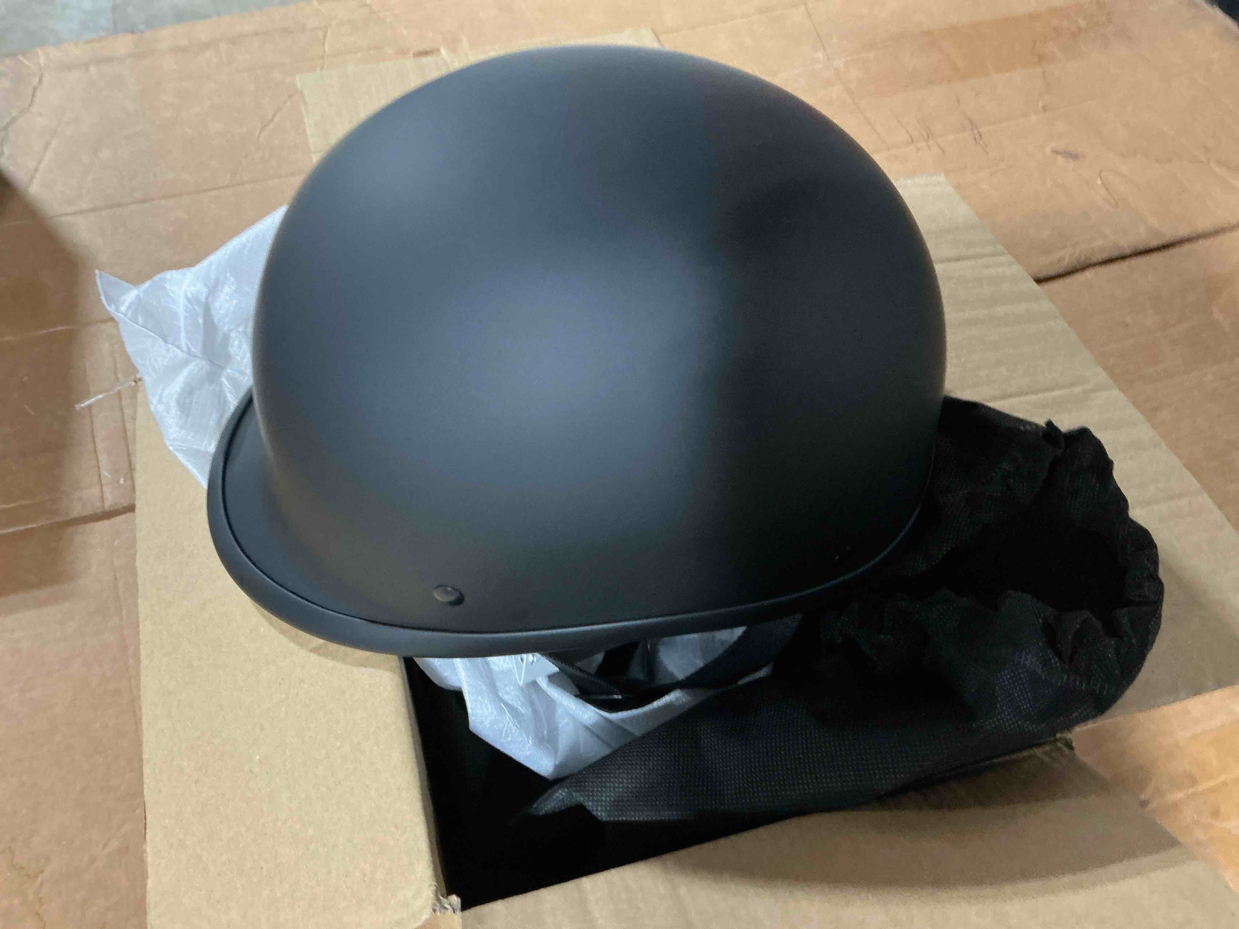 Condition photo showing Good Condition for yesmotor motorcycle helmet half shell hawk style helmets compact lightweight open face for motorcycle street bike cruiser moped - dot approved (matte black,l) matte black large