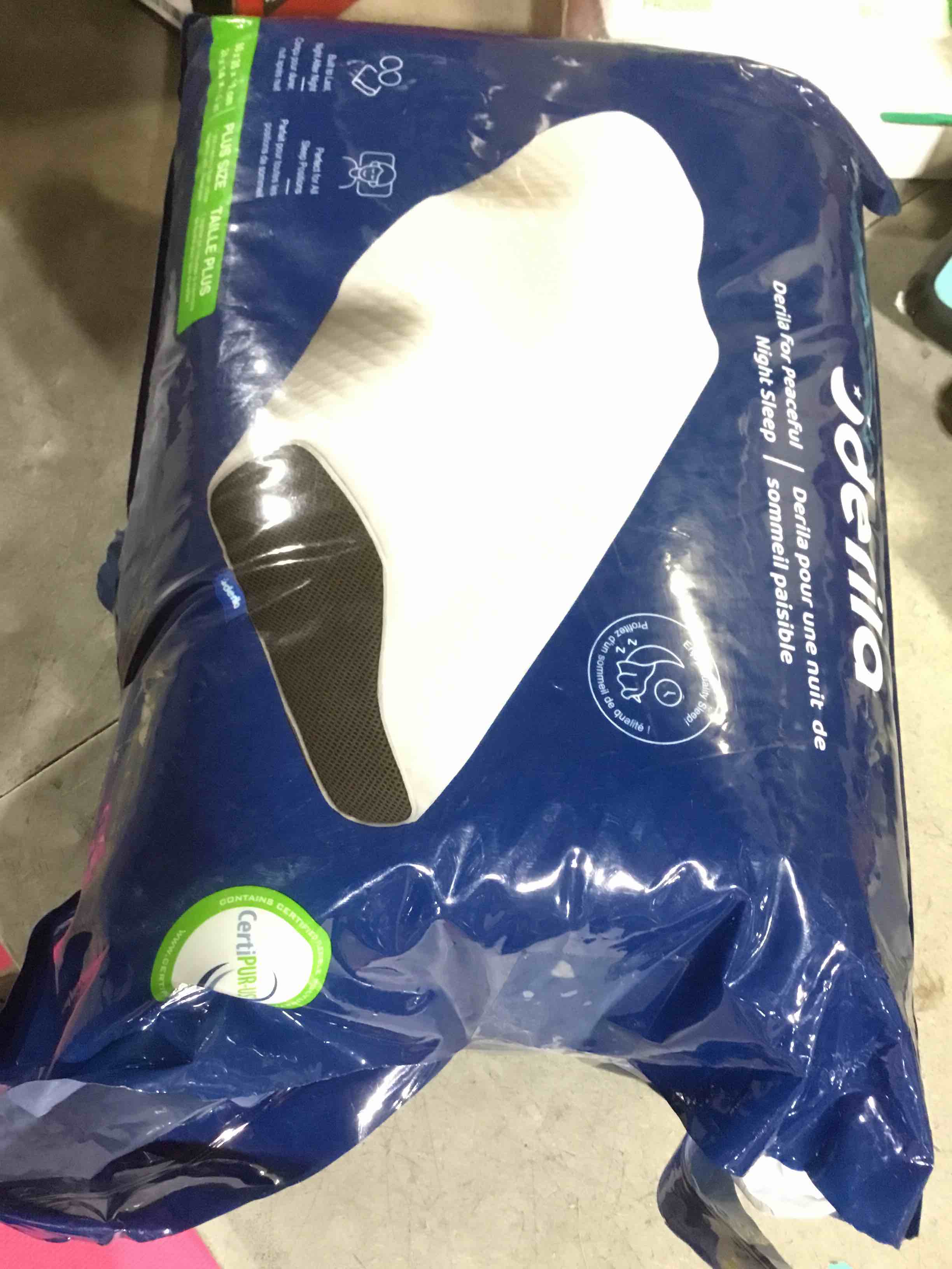 Condition photo showing Good Condition for Derila Cervical Neck Pillow for Sleeping - Support Pillow for Back, Stomach, Side Sleeper Contour Memory Foam Pillows for Shoulder Relief, for Women 19.7" x 11.8" x 3.9"