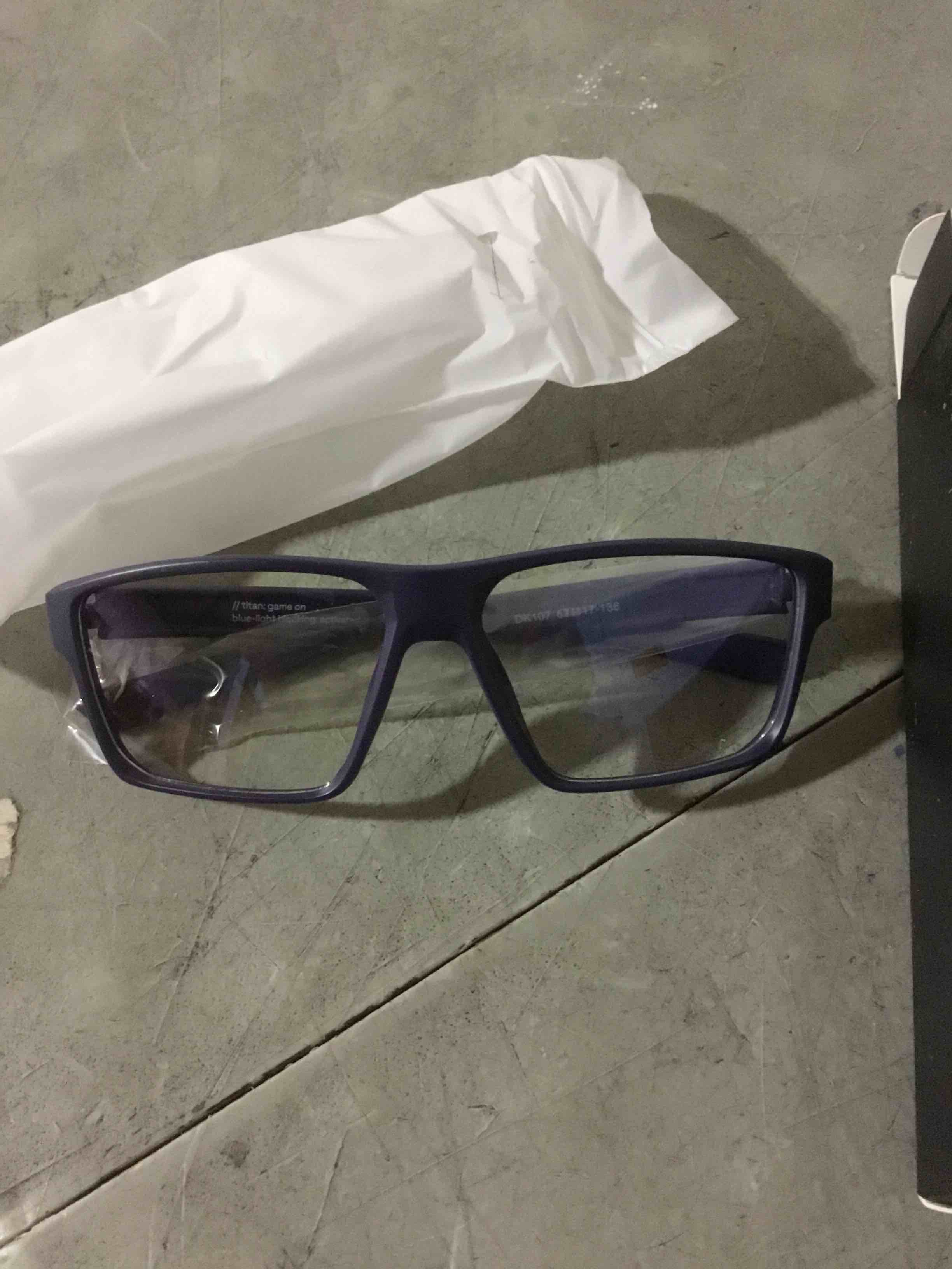 Condition photo showing New/Like New for Titan Gaming Glasses, Anti Blue Light Glasses Men, UV400 Protection Blue Light Blocking Glasses for Computer Eye Strain Darkblue Clear
