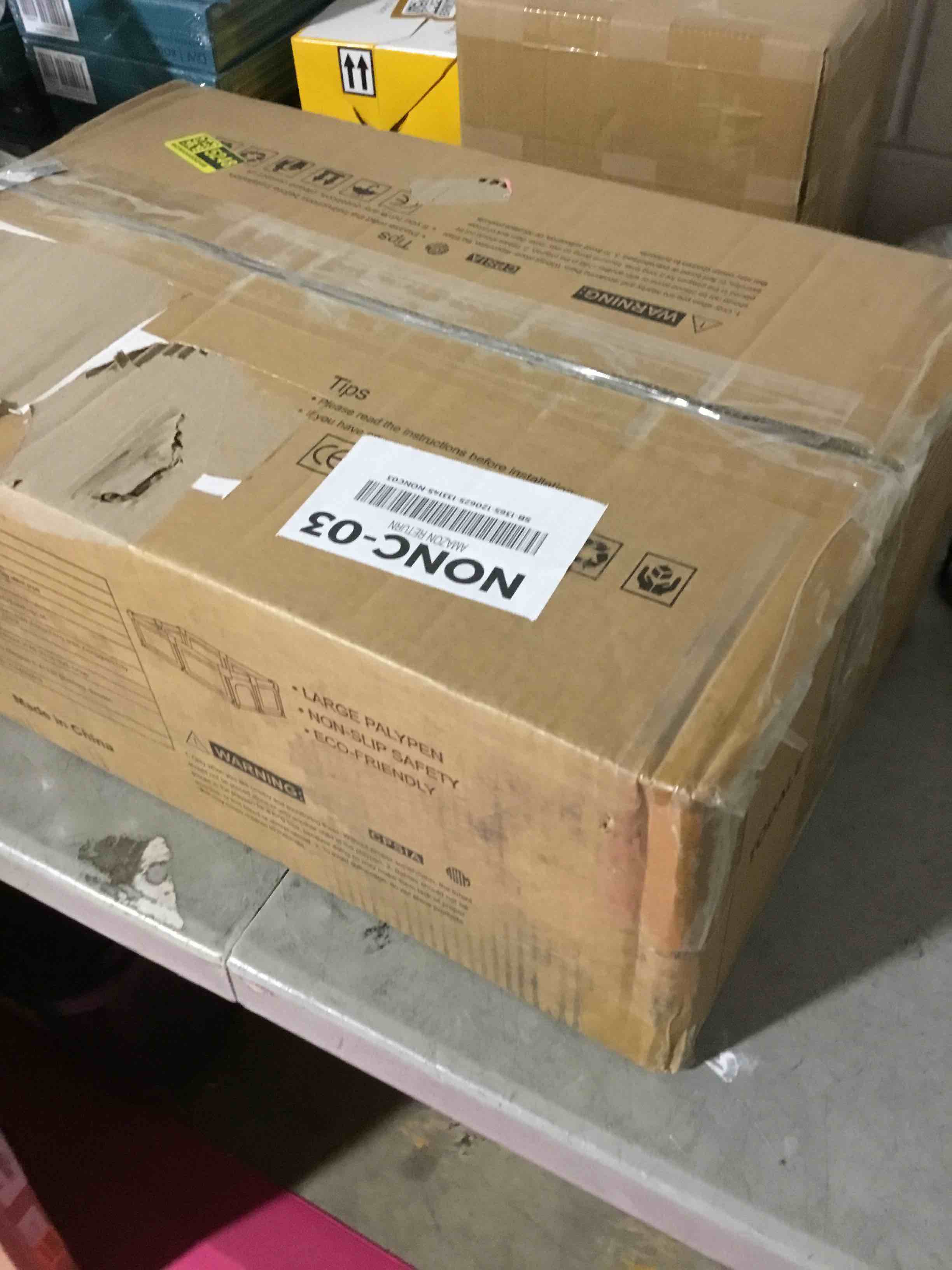 Condition photo showing New/Like New for Todale Baby Playpen - 79 x 70 in, Gray - Foldable & Collapsible Playpen Yard with Mesh Panels & Safety Gate - Adjustable Extra Large Play Area for Babies & Toddlers