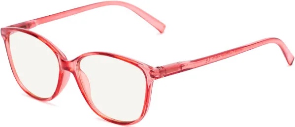 reading glasses for women, 1 pack blue light blocking readers, lightweight eyeglasses with spring hinge red