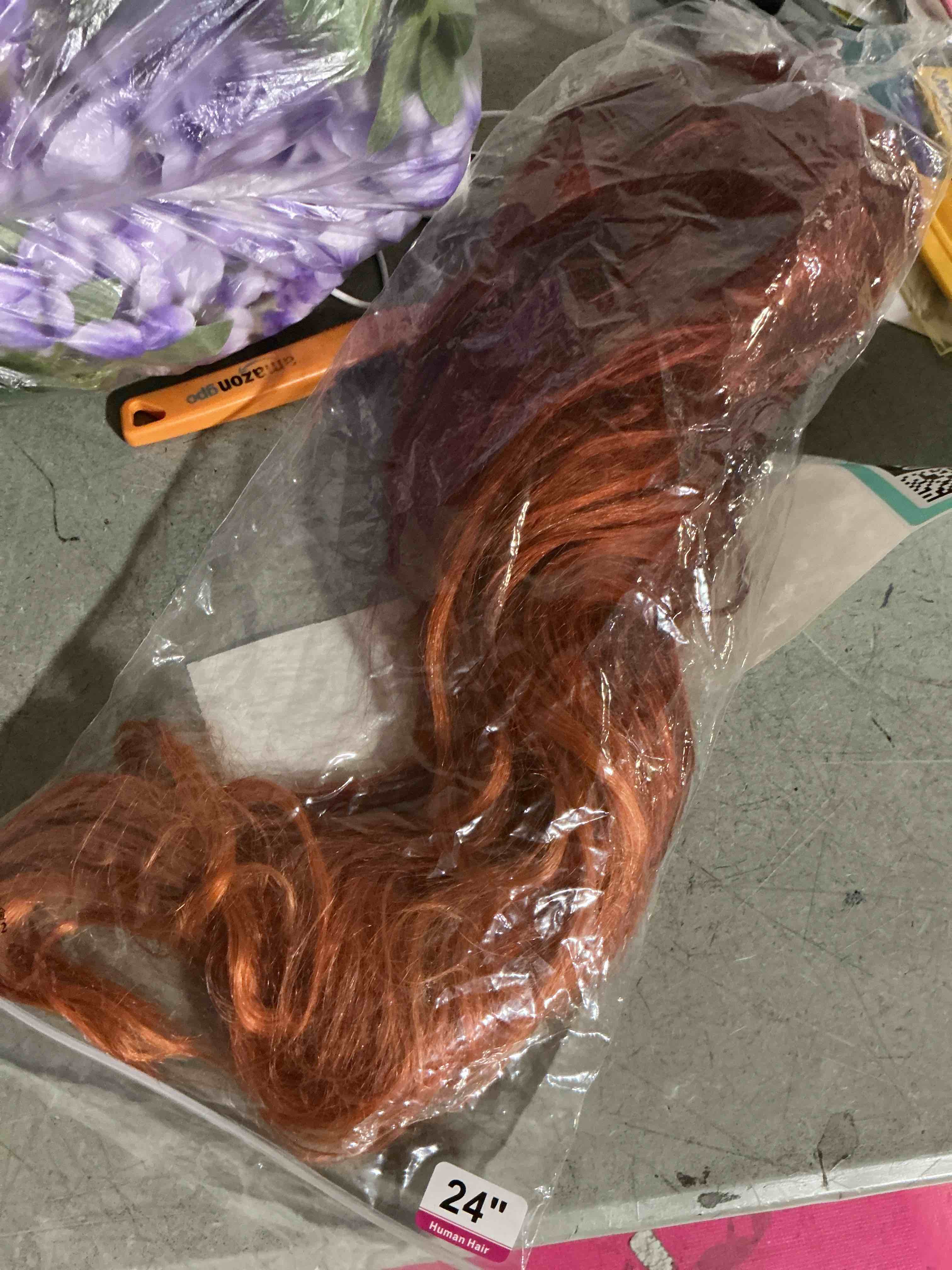 Condition photo showing Good Condition for oq hair reddish brown straight human hair wigs 180% density 7x5 layered glueless wig pre plucked natural hairline with face-framing layers for women 24 inch