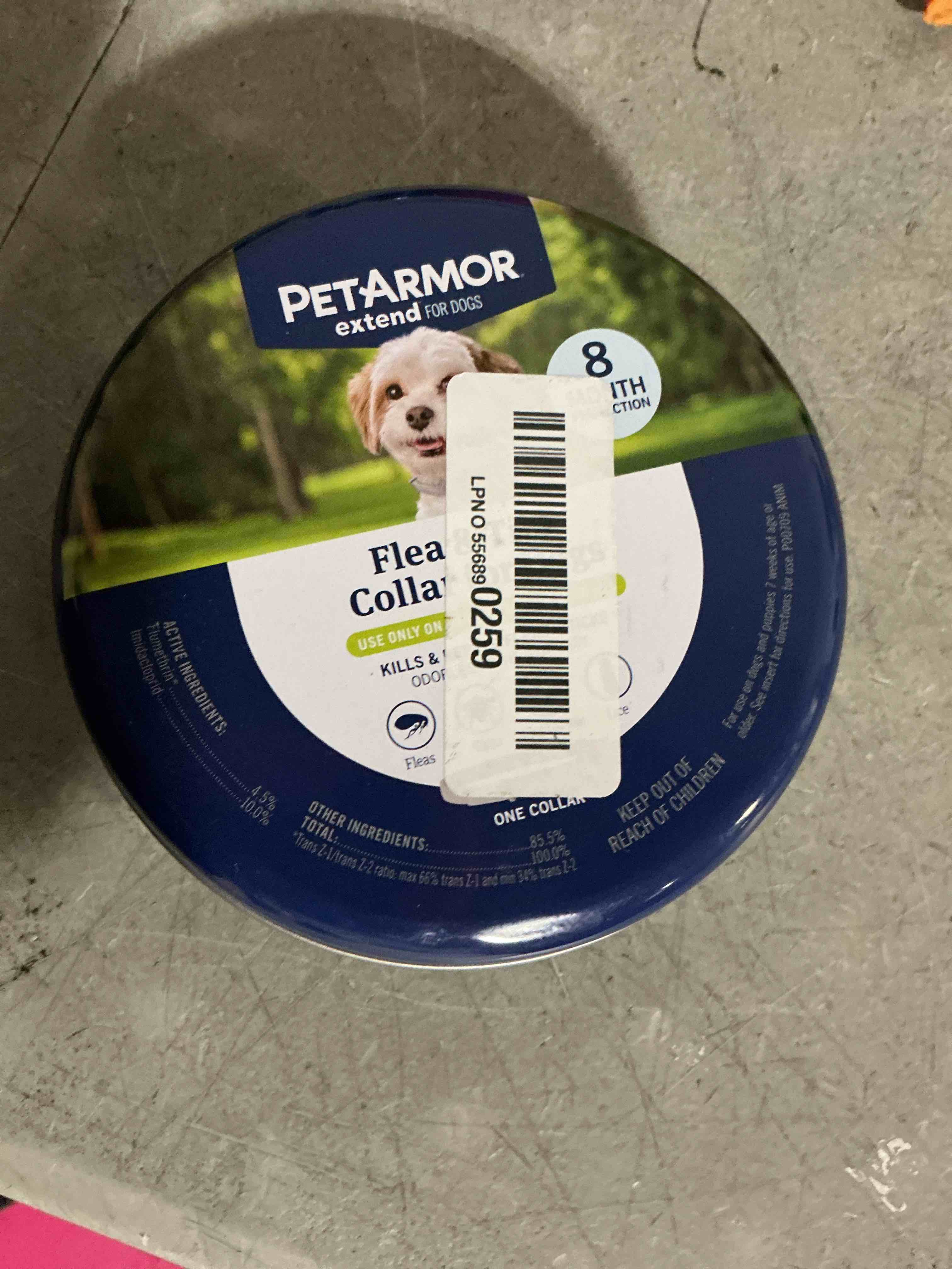 Condition photo showing As Is for petarmor extend dog flea and tick treatment & prevention collar for small dogs up to 18 lbs., 8 months of protection, odorless & non-greasy, waterproof, kills fleas, ticks, and larvae, 1 count 1 count small dogs