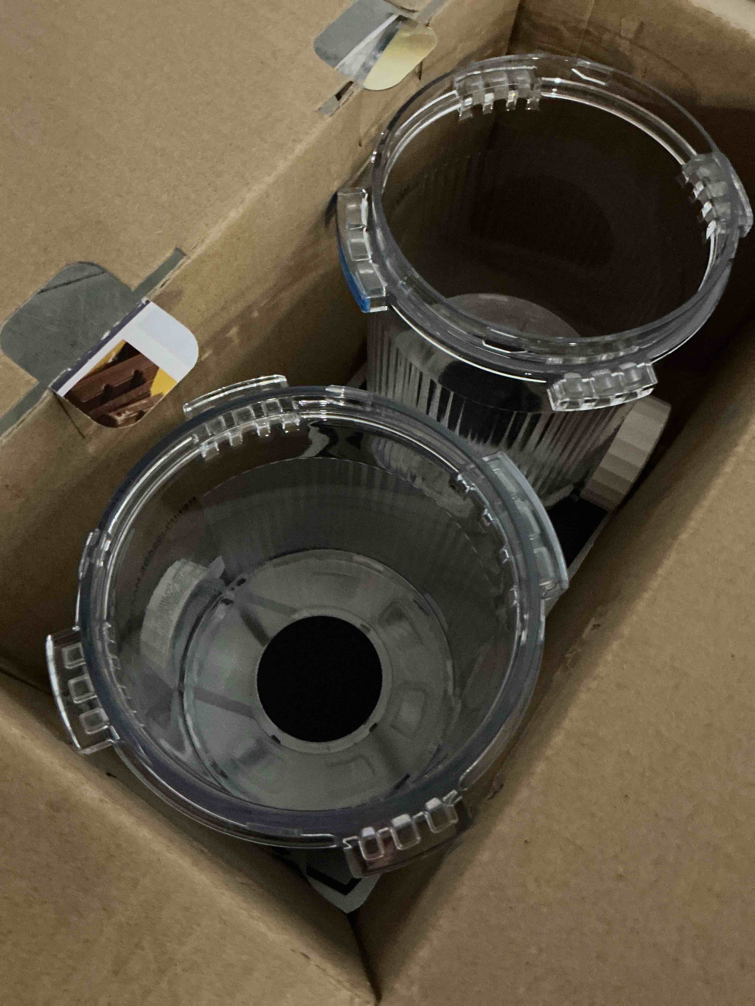 Condition photo showing As Is for (no lids) ninja swirl by creami pints and lids - 2 pack, compatible with nc700 series ninja swirl ice cream & soft serve makers, bpa-free & dishwasher safe, grey lids, xsk7pntld2