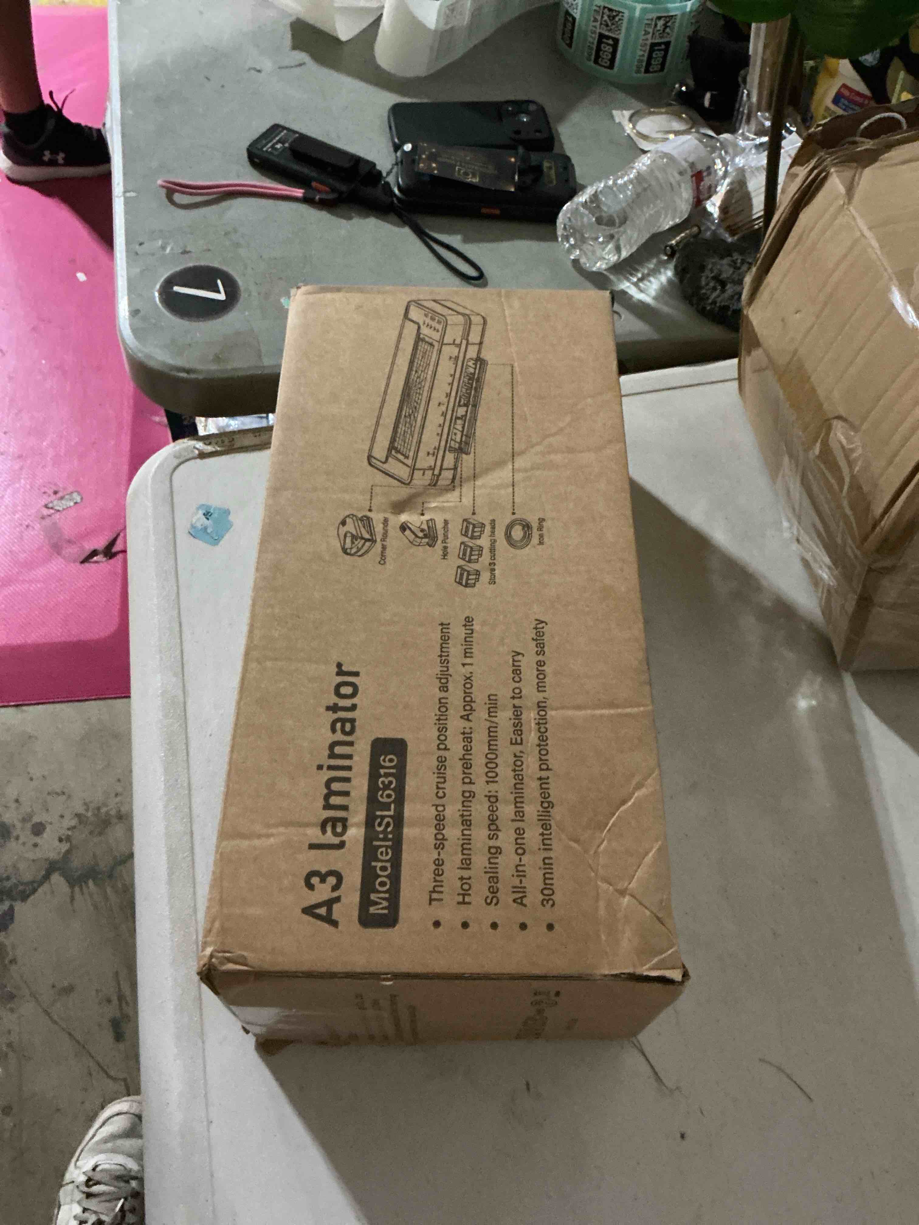Condition photo showing As Is for commercial laminator machine 13 inch 4-roller, 55s fast warm-up never-jam lamination machine, 3-10 mil thickness, supports 11x17 & a3 document laminating, includes 30 laminating sheets white a3-white-6316