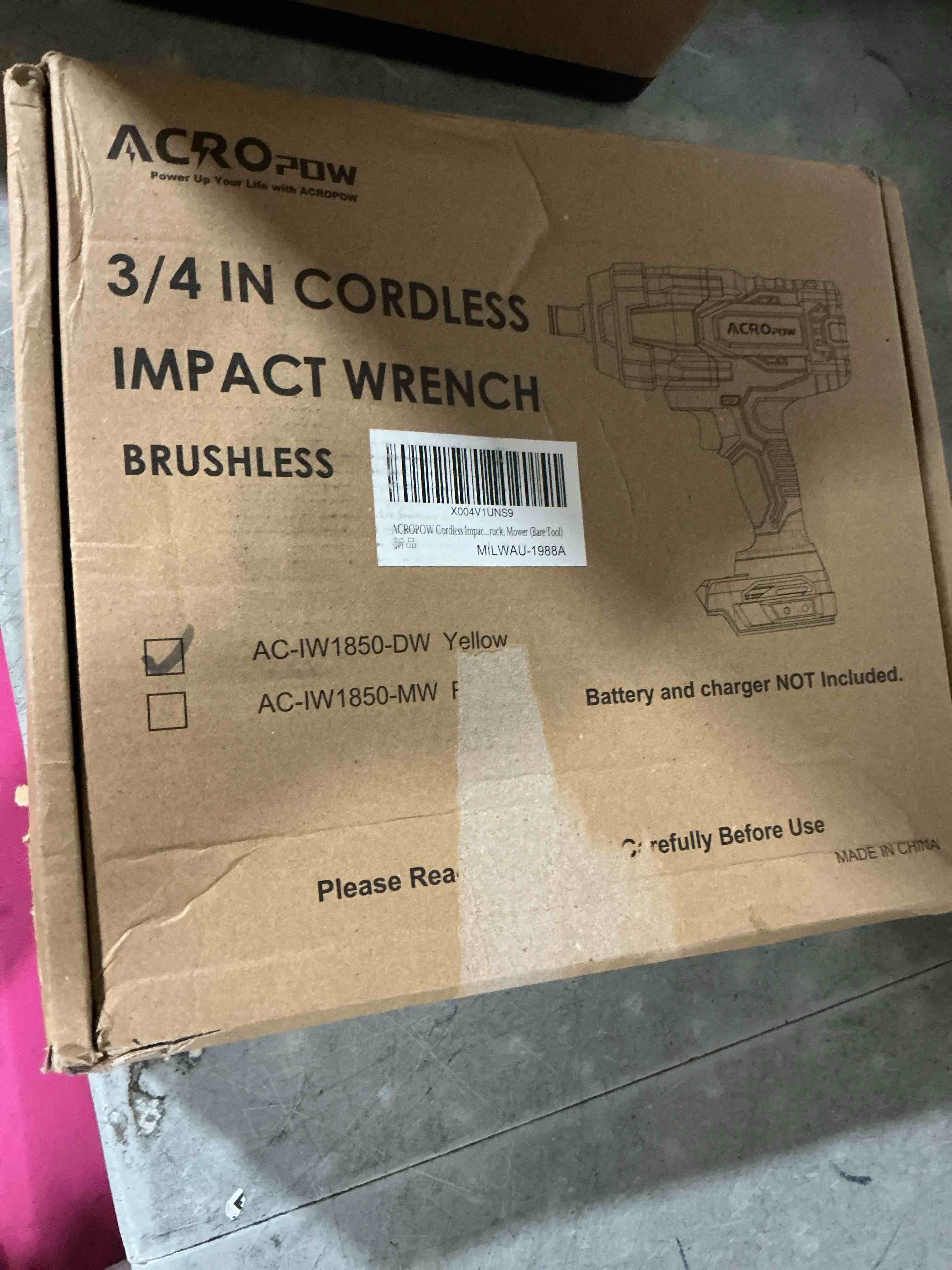 Condition photo showing Good Condition for cordless impact wrench compatible with dewalt 20v max battery? 3/4” 1850ft-lbs brushless high torque impact driver, auto-stop reverse, variable speed heavy duty impact gun(bare tool) 1850 ft-lbs compatible with dewalt 20v battery (bare tool)