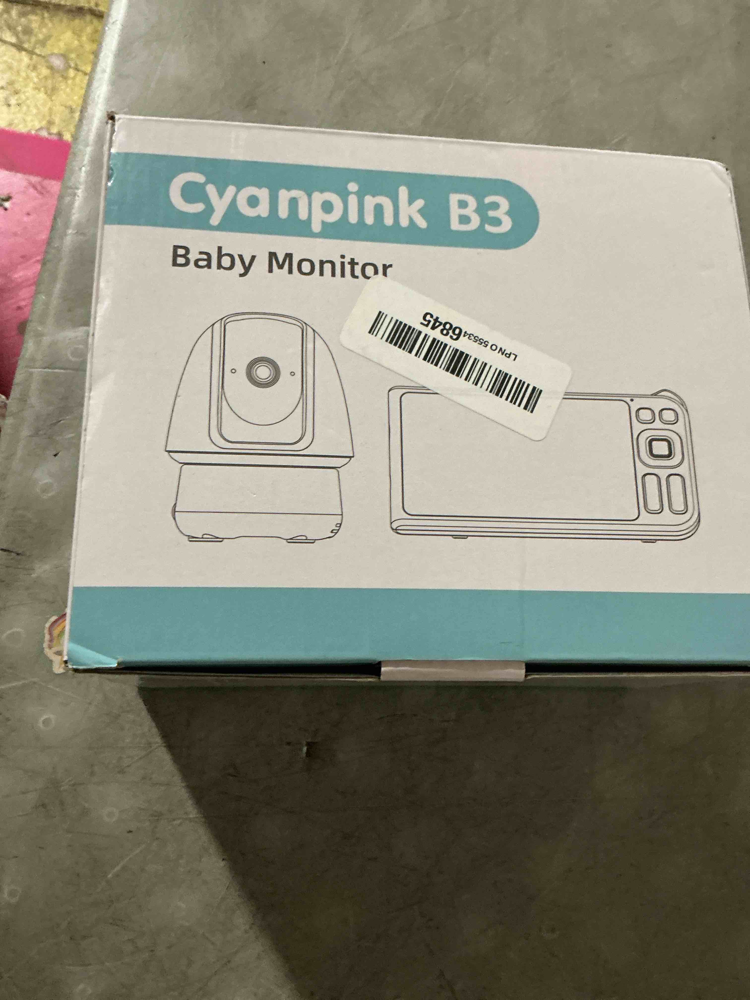 Condition photo showing As Is for (scratched )video baby monitor, 2000ft long range, enhanced signal stability, no wifi, 5" hd screen, 5000mah, 1080p camera, super clear night vision, pan-tilt-zoom, 2-way audio, ai cry & motion alarm pink