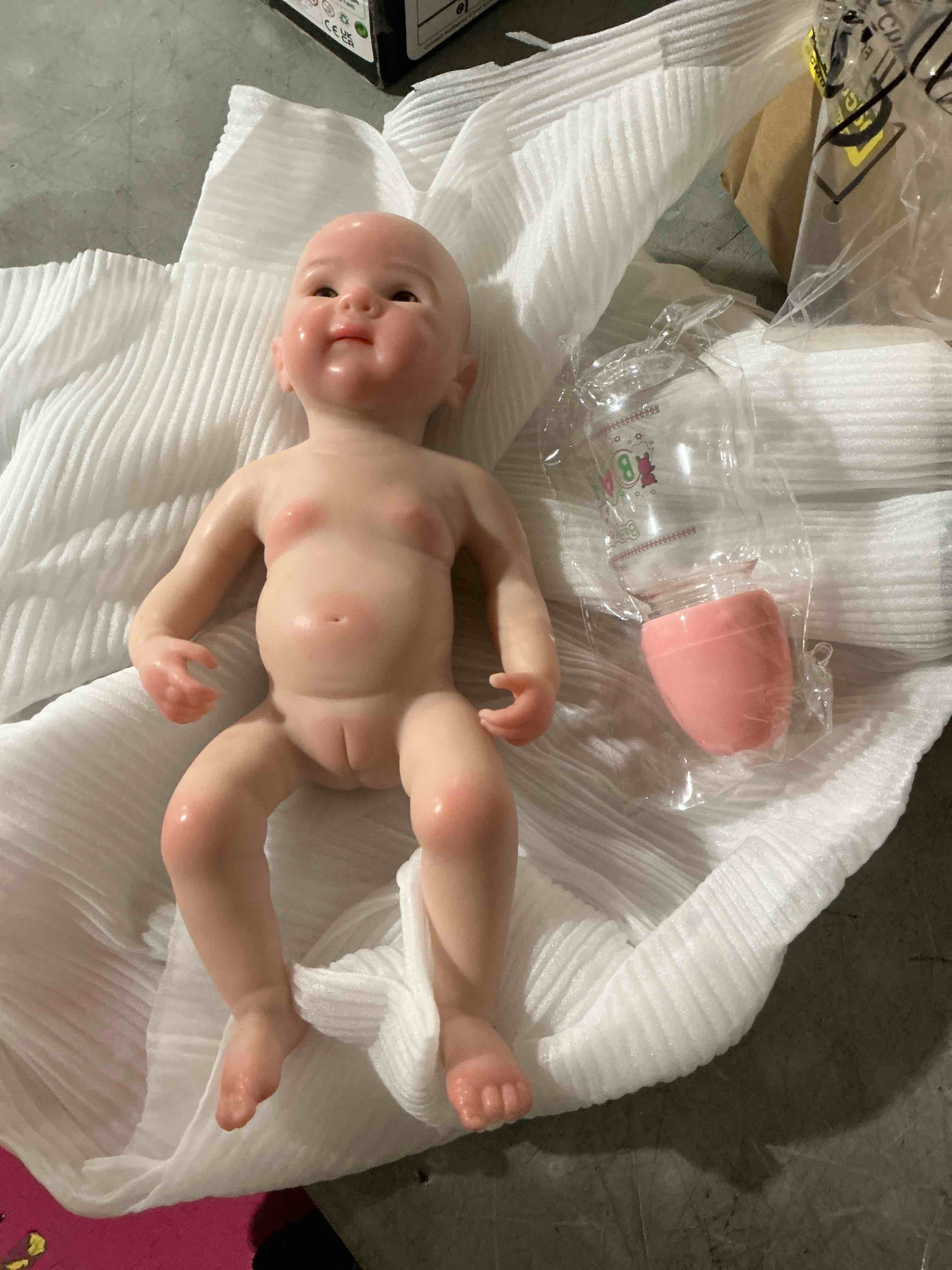 Condition photo showing Good Condition for (does not include clothes) realistic baby dolls can open mouth silicone full body 13 inch lifelike anatomically correct silicone baby girl dolls - bettie