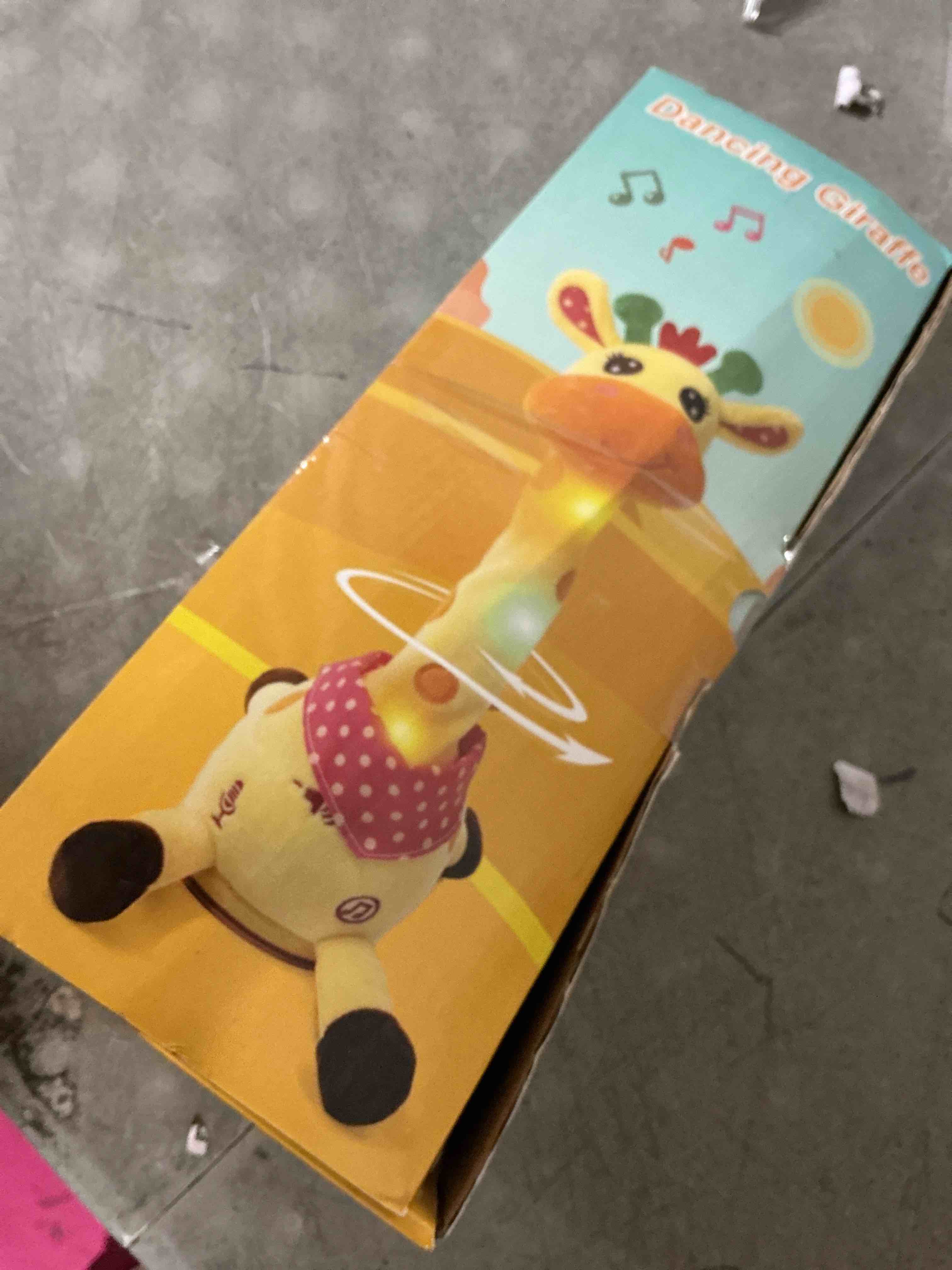 Condition photo showing New/Like New for emoin dancing talking giraffe baby toy, adjustable volume baby giraffe toys singing 10 children's songs singing mimicking recording repeating what you say for toddlers dancing giraffe toy