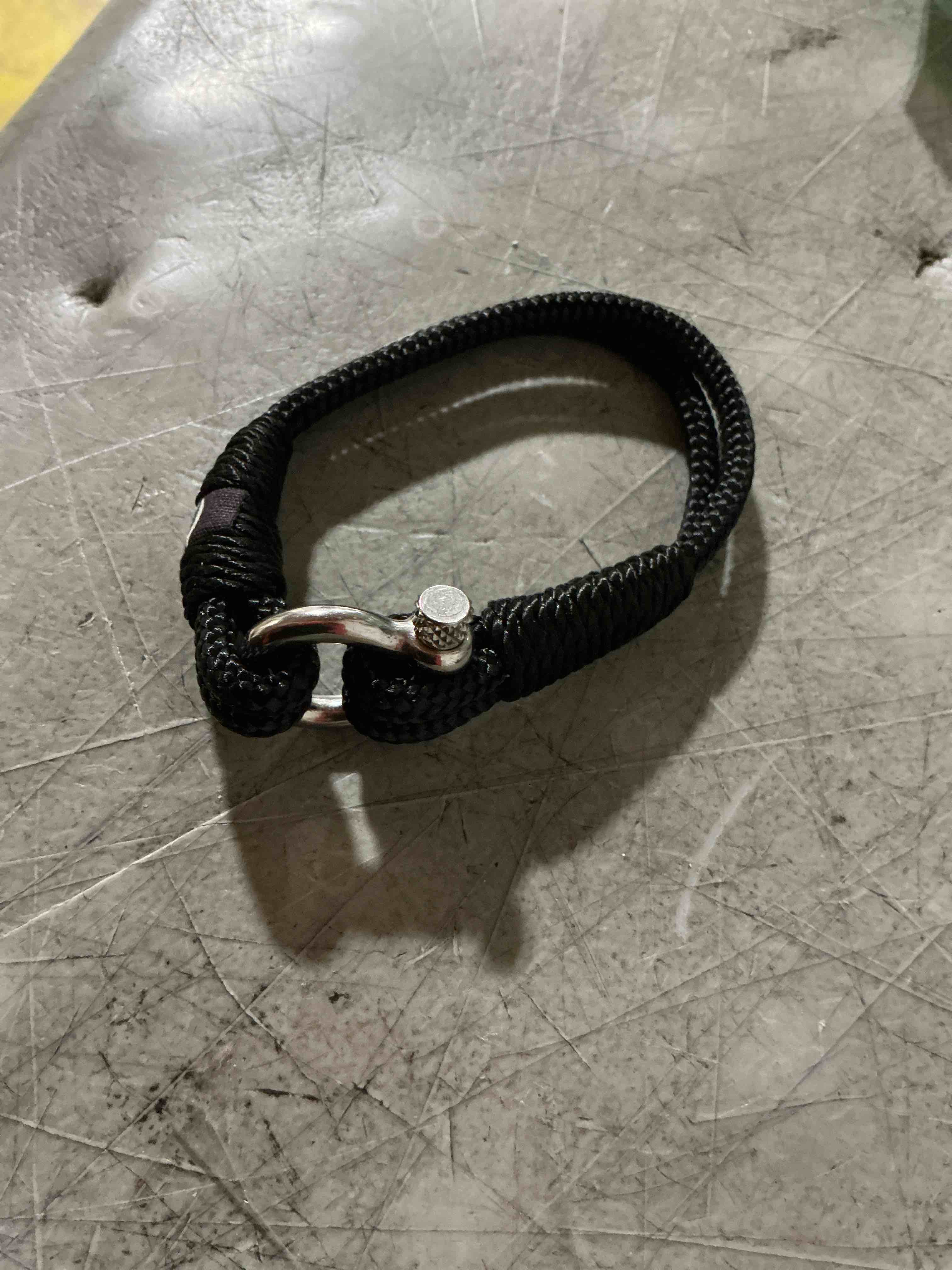 Condition photo showing Good Condition for mens rope bracelet - stainless steel silver shackle, extremely durable and scratch resistant waterproof paracord, handmade, nautical wristband for men 3-7