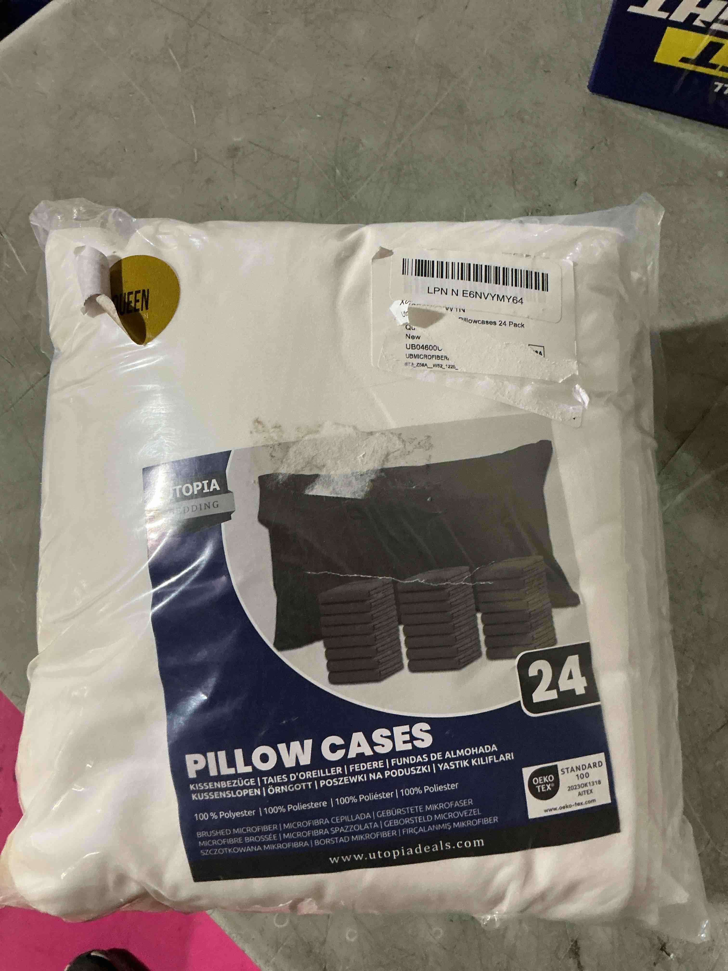 Condition photo showing New/Like New for pillow cases queen size set of 24, ultra soft comfy pillow covers, white | comfortable pillow sham like pillowcases with envelope closure, breathable fabric, fade & shrink resistant, machine washable