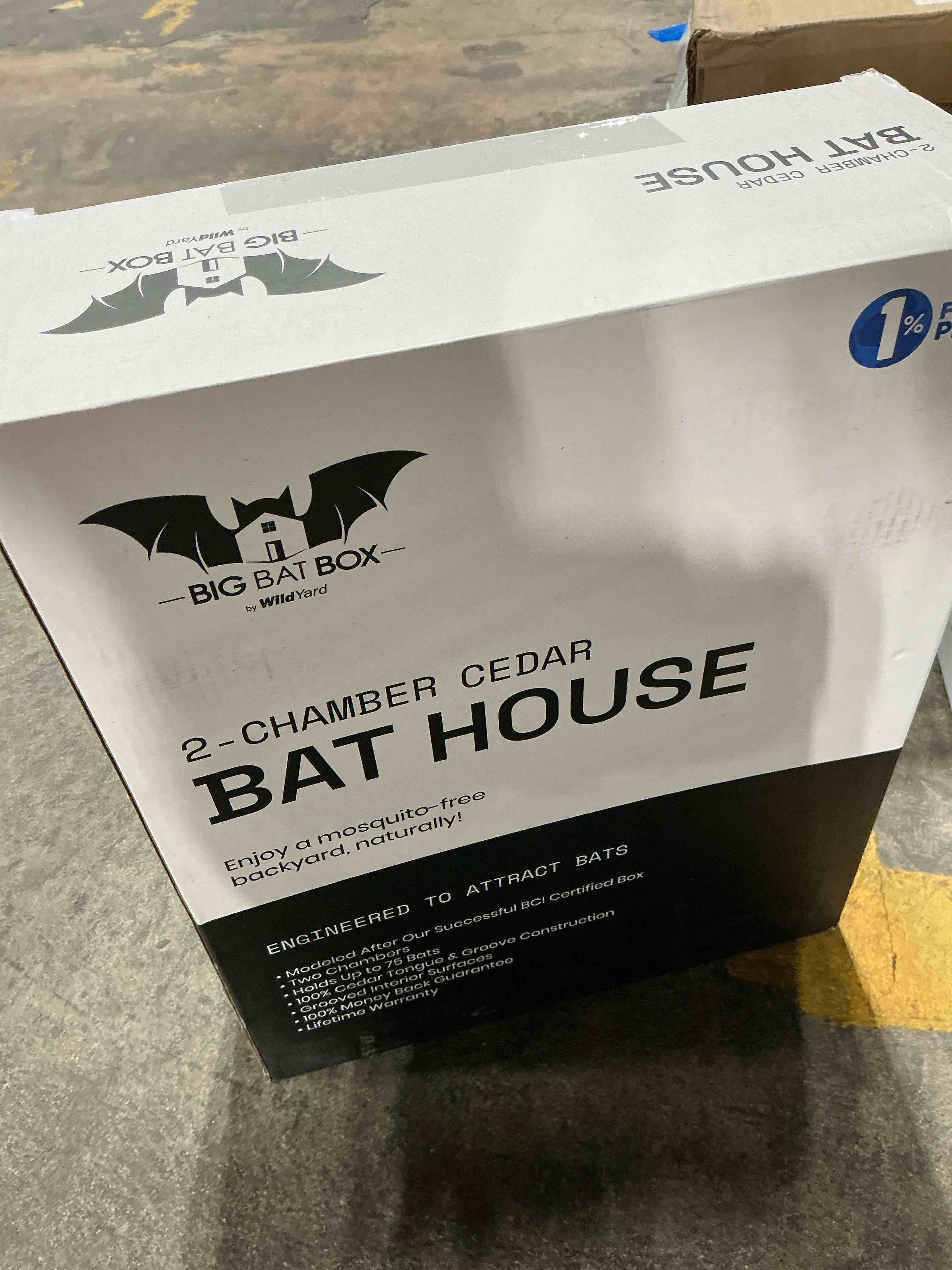 Condition photo showing New/Like New for bat house for outdoors - large 2 chamber, cedar, holds 75 bats | durable bat roosting box & house kit for backyard, easy-hang and weather-proof perfect for mosquito control, easy mount
