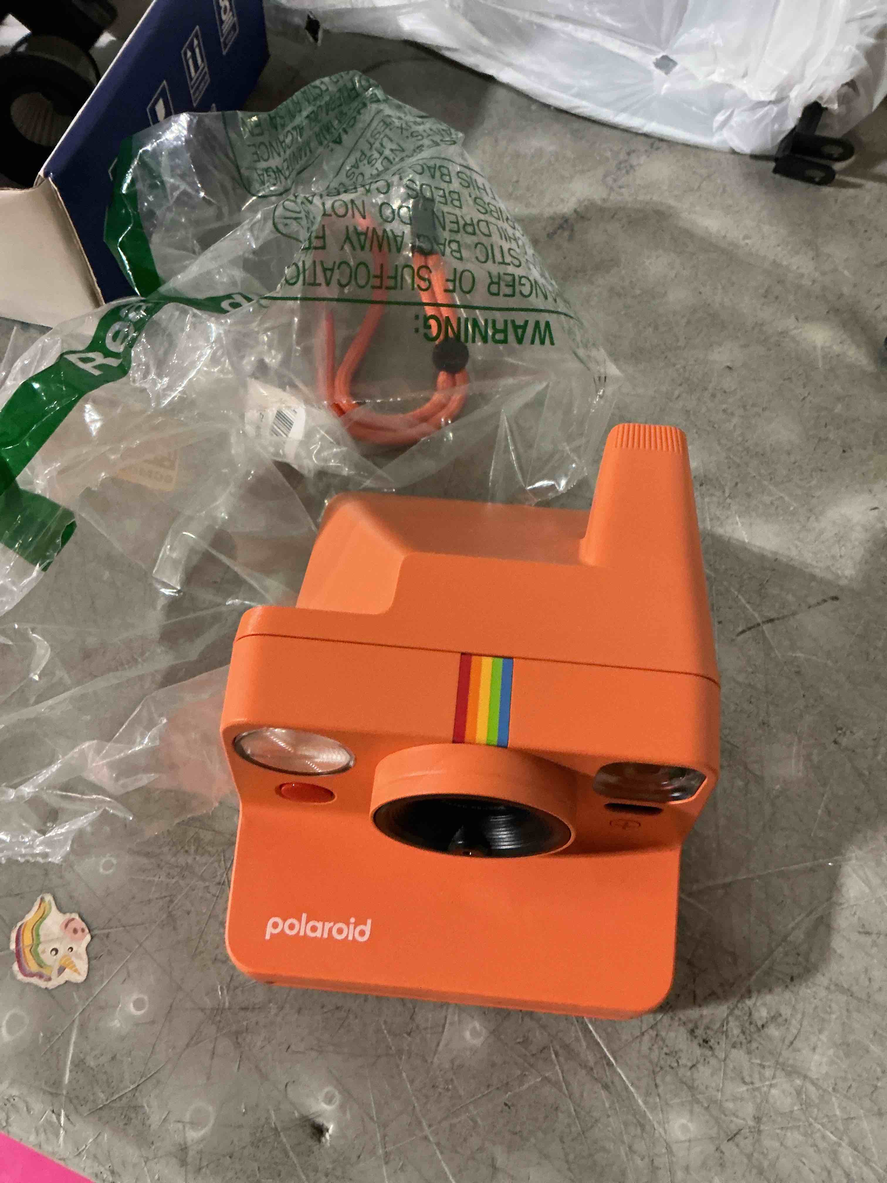 Condition photo showing As Is for polaroid now+ 3rd generation i-type instant film camera - bluetooth connected app controlled - coral - camera only no film (9162) | two-lens autofocus, bluetooth app, usb-c charging, compatible with i-type and 600 film camera only coral