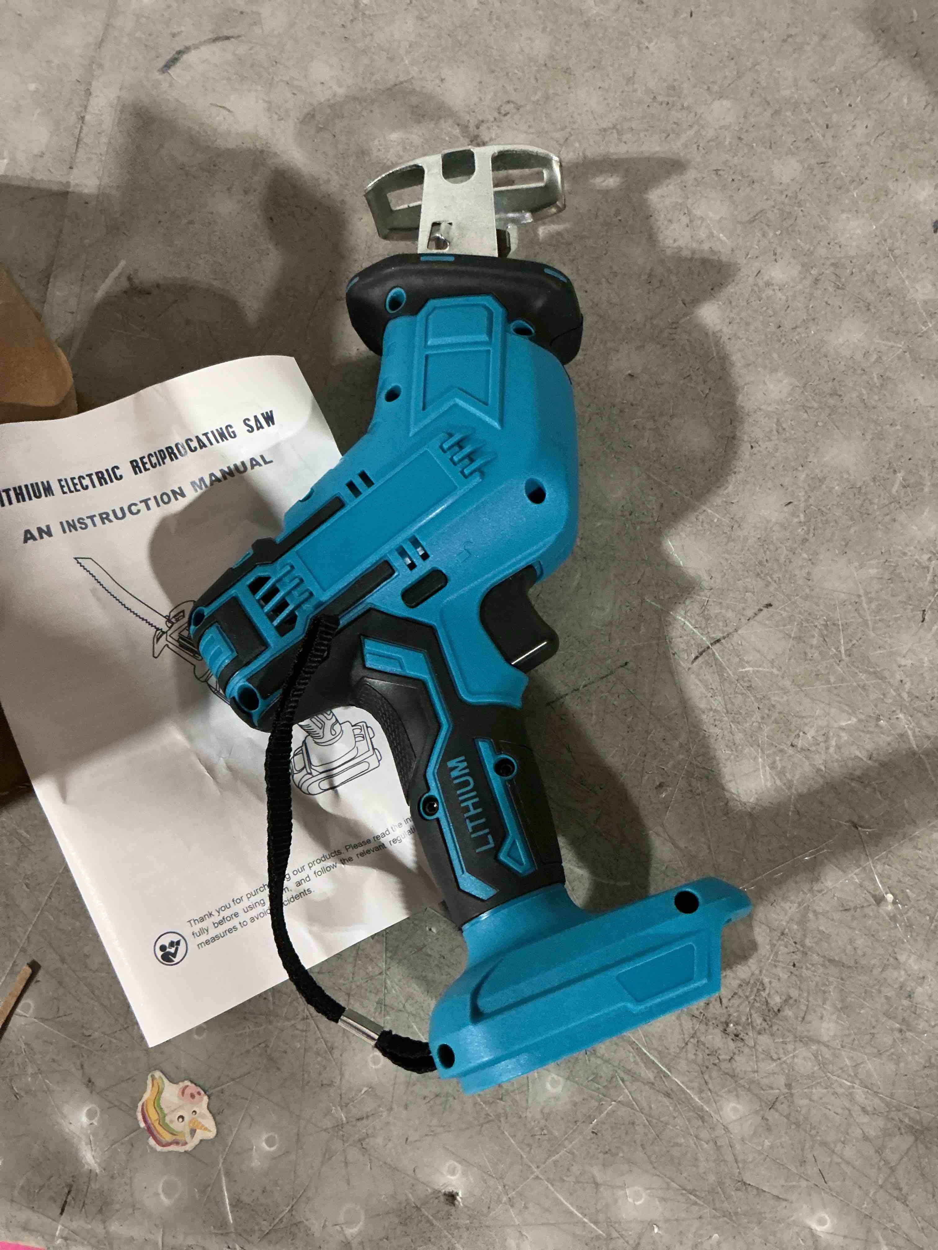 Condition photo showing As Is for (no blades) reciprocating saw for makita 18v lxt battery, one-handed cordless recipro saw 0-3000 rpm variable speed, easy blade change, 4 blades for wood/metal/pvc cutting(no battery) tool only for makita 18v(no battery)