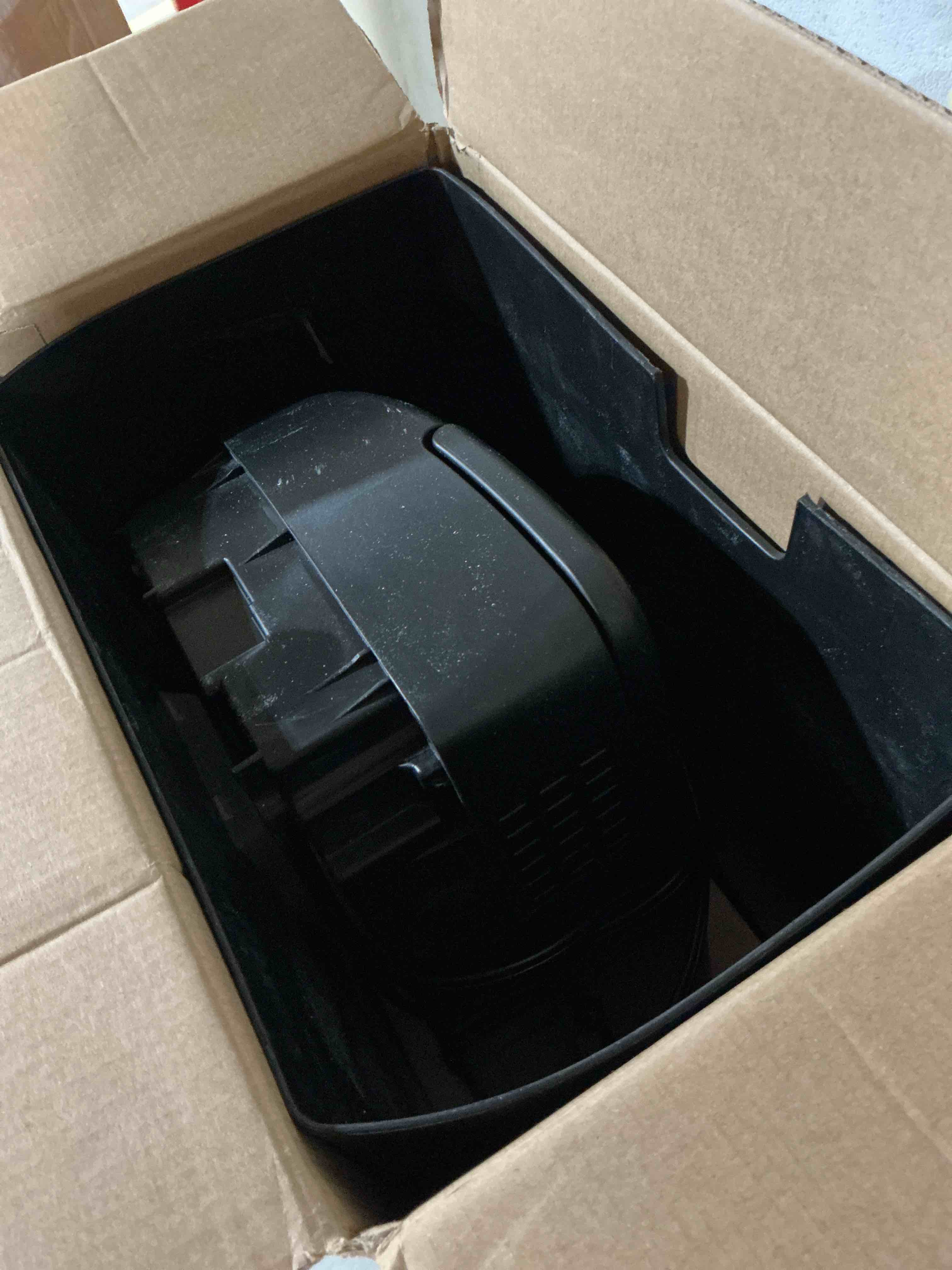 Condition photo showing As Is for bonsaii 10-sheet cross cut paper shredder, 5.5 gal home office heavy duty shredder for credit card, staple, clip with transparent window(c209-d) 1 0 sheet crosscut