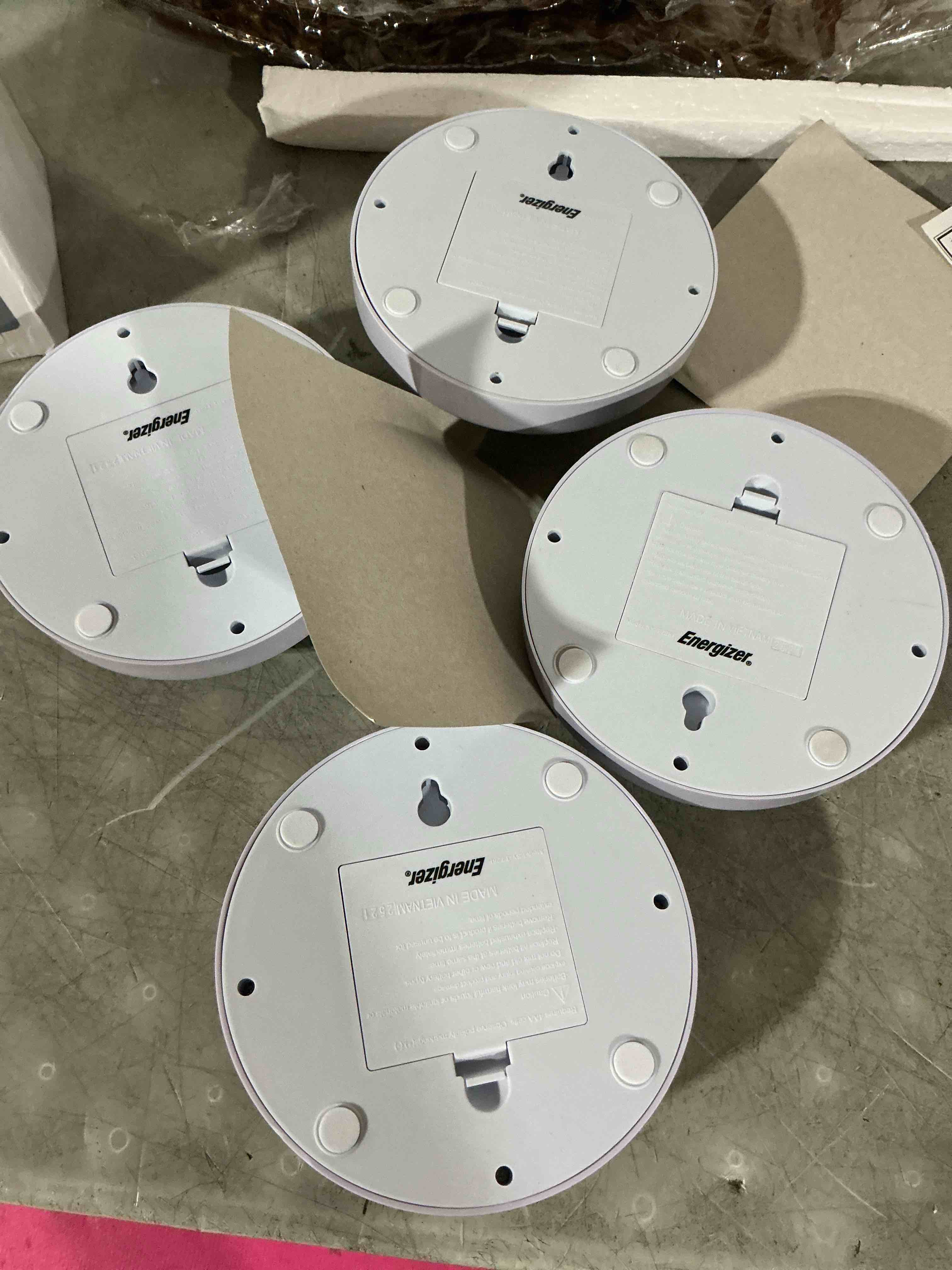 Condition photo showing Good Condition for energizer battery operated lights led tap light under cabinet lighting for kitchen closet pantry garage, aa batteries required, nightlight for bedroom, 4 pack, 2591 white 4 pack