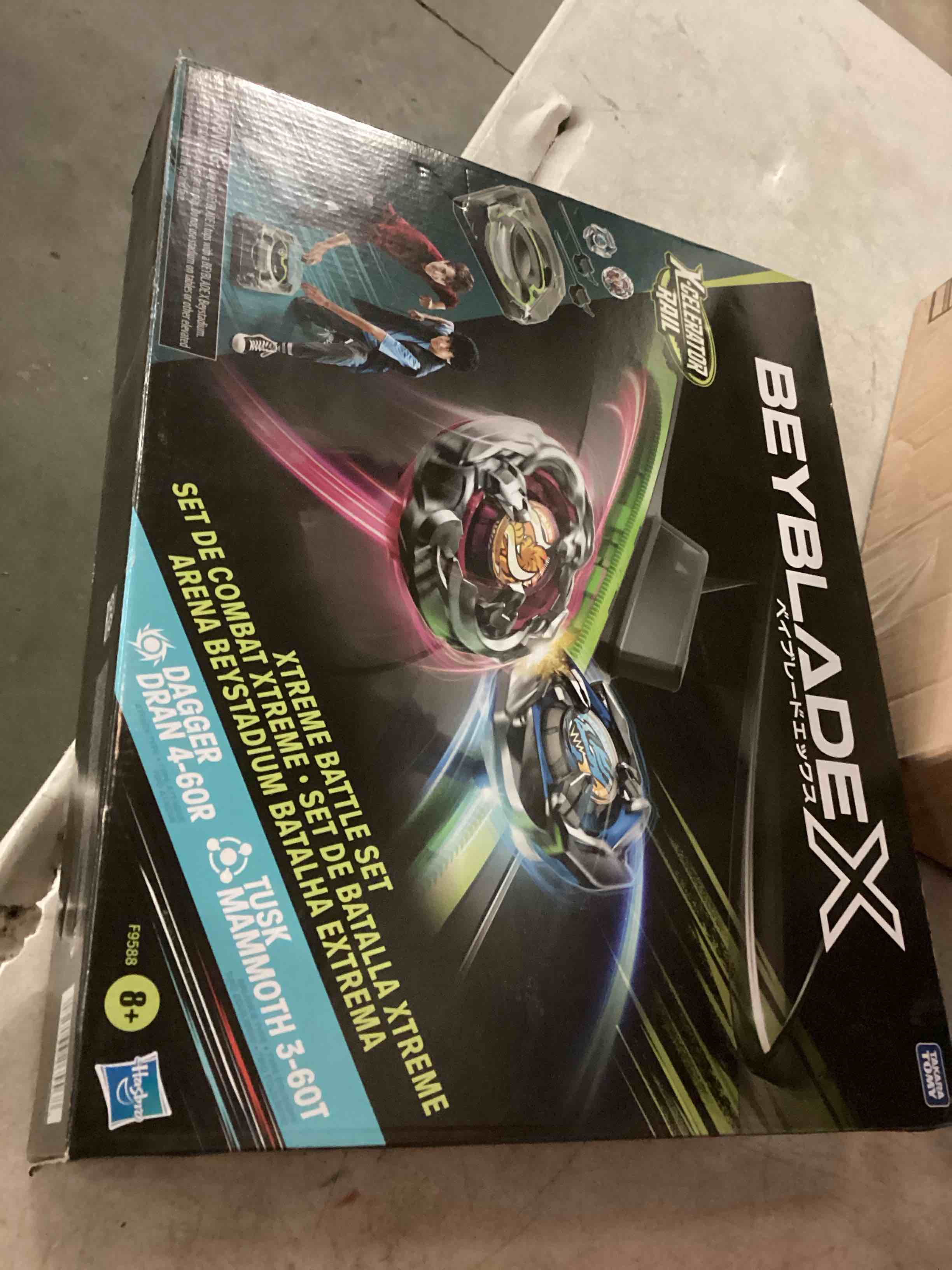 Condition photo showing New/Like New for beyblade x dagger and tusk xtreme battle set: ultimate beyblade toys for kids, high-performance battle tops, ages 8 and up