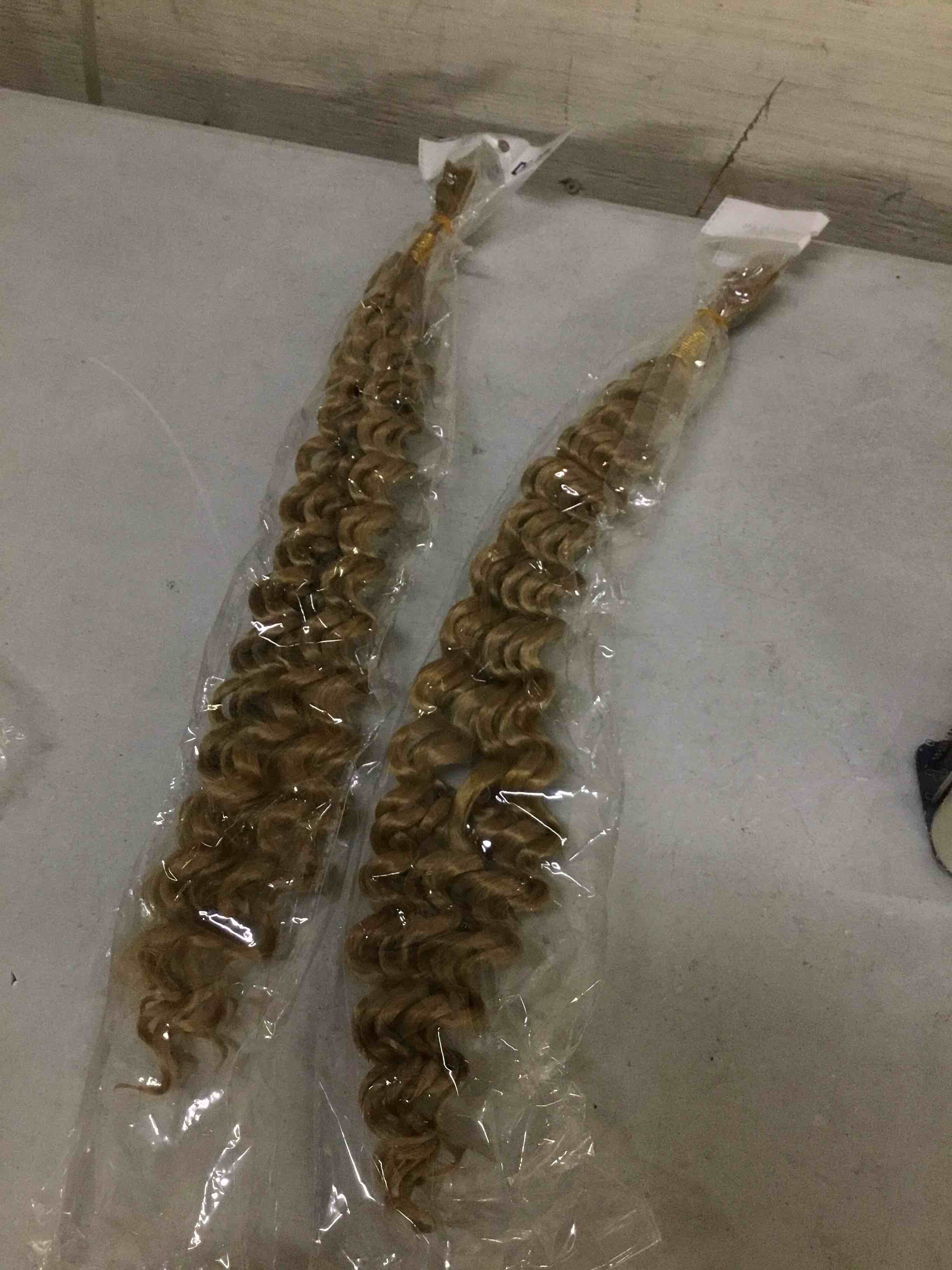 Condition photo showing Good Condition for deep wave bulk hair for braiding hair no weft 24inch wet and wavy 160g quality synthetic hair braiding extensions for boho braids?2 bundles/pack 27#?