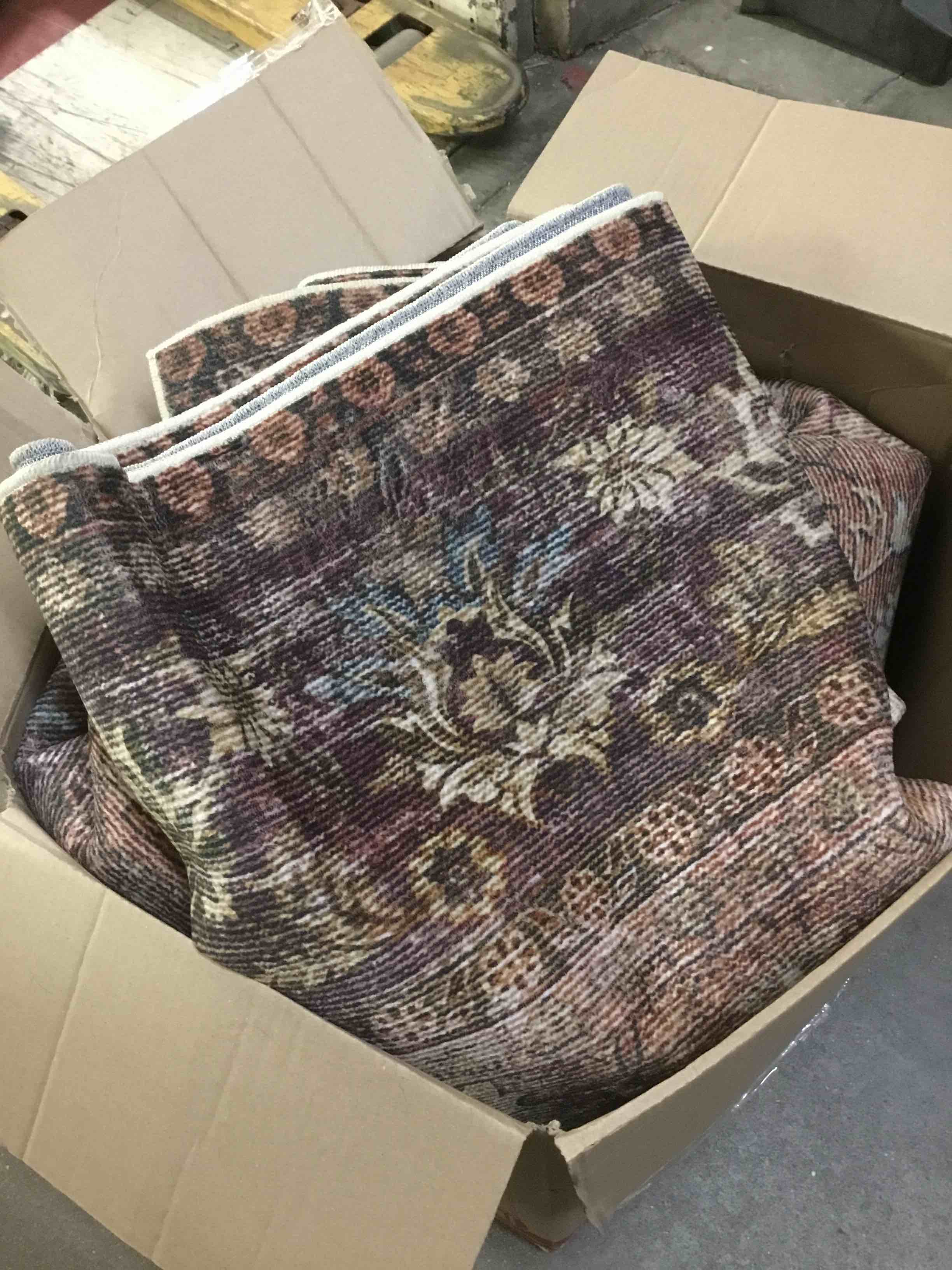 Condition photo showing As Is for hugear 9x12 machine washable rugs brick red hallway large area rug indoor accent rug floral low pile carpet soft throw aesthetic rug bedroom living room office dining room kitchen laundry room