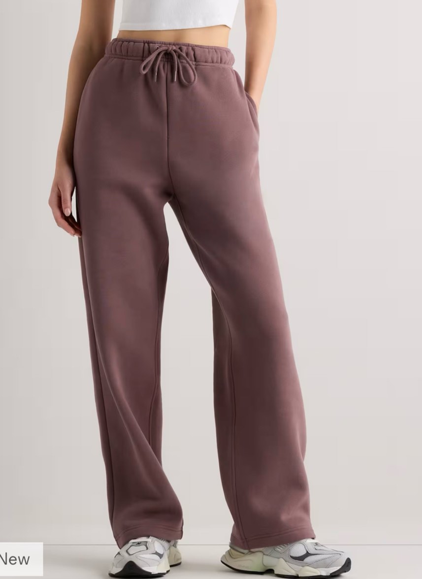women's micro flared fleeced sweatpants - elastic waist drawstring, warm fleece for winter daily wear twilight rose heather heather,  small size ( similar stock photo)
