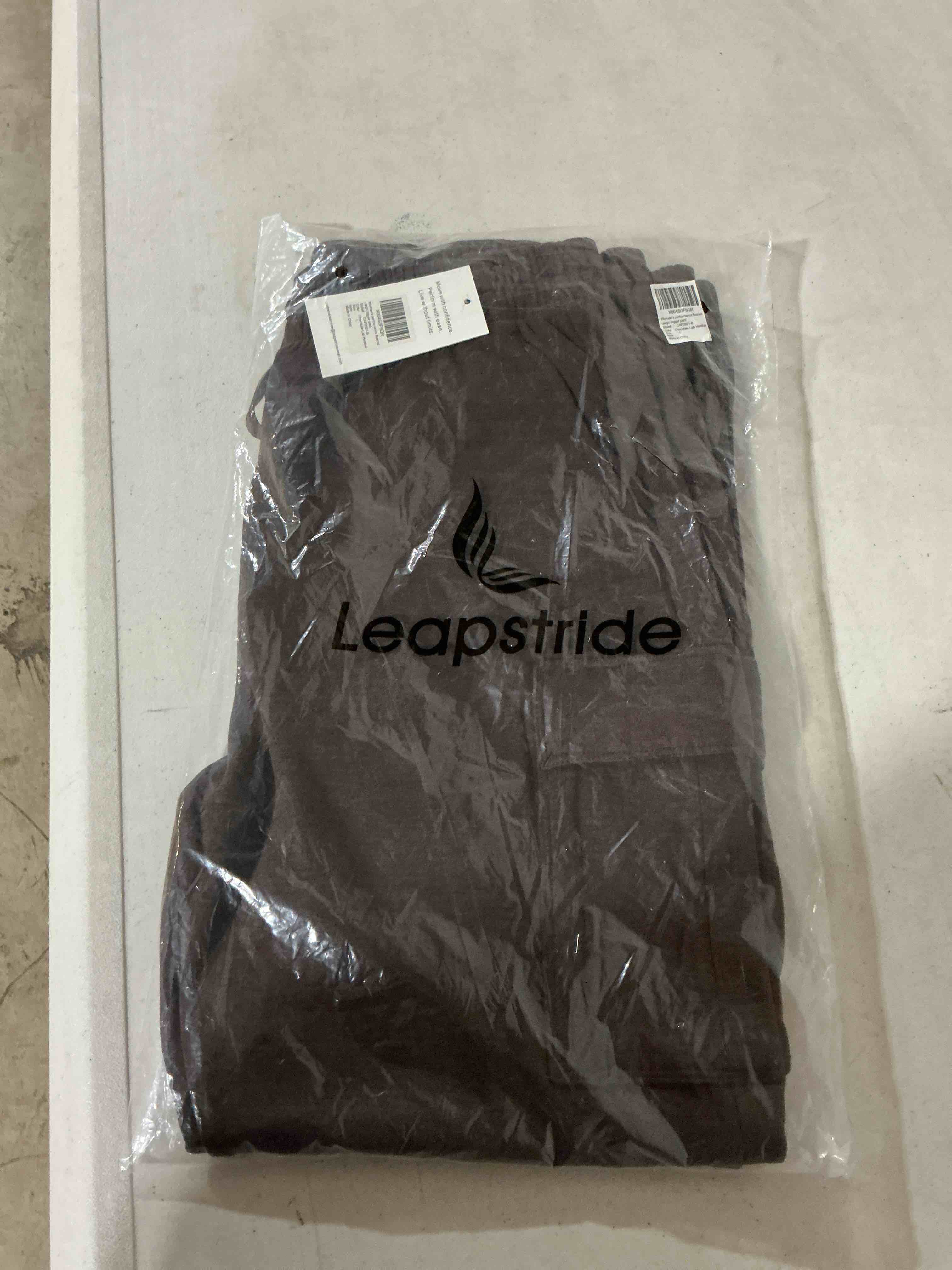 Condition photo showing New/Like New for women's fleece cargo joggers - multi-pockets, elastic drawstring waist, warm winter daily wear, chocolate lab heather, large size heather small. (similar stock photo)
