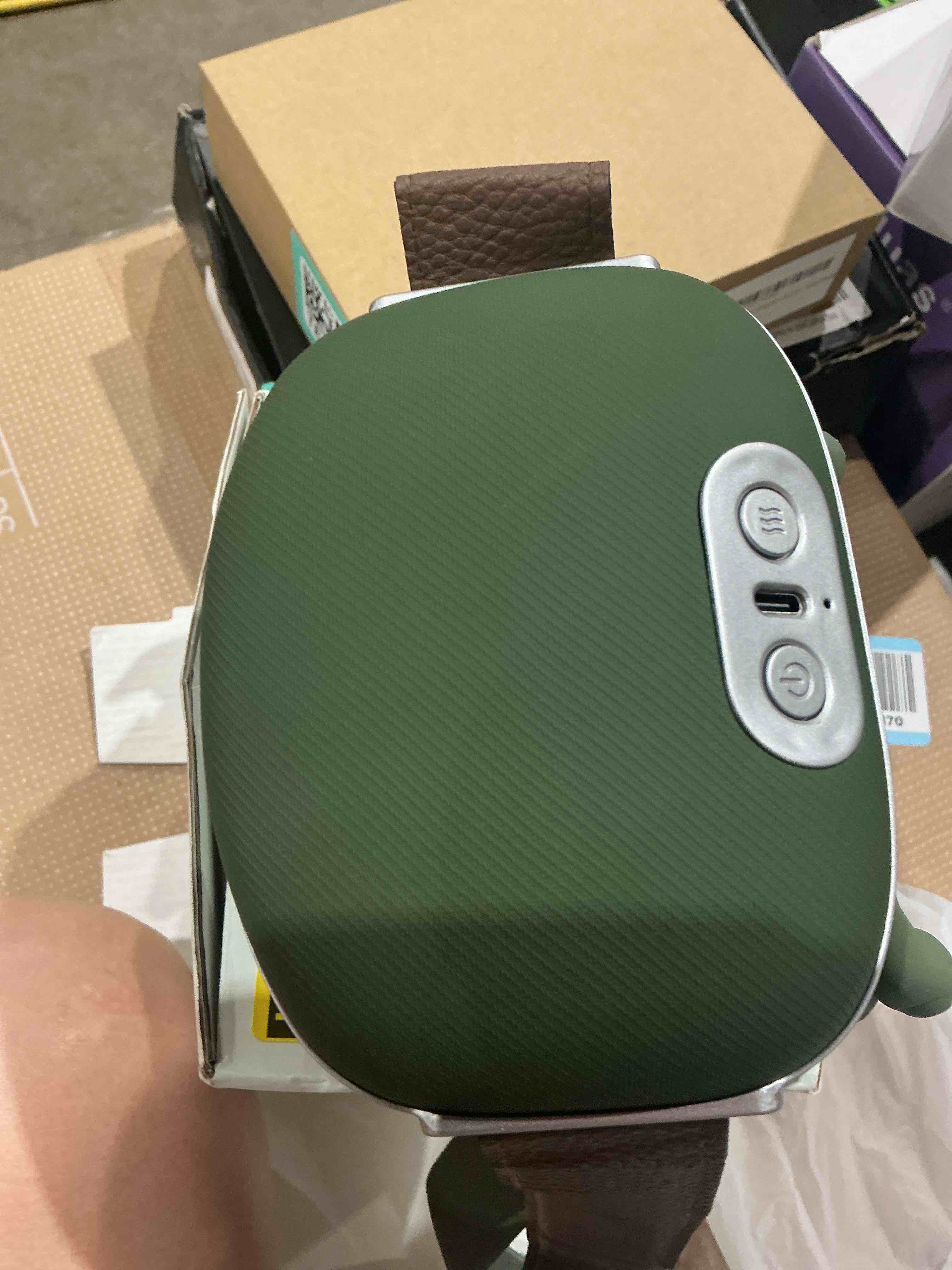 Condition photo showing As Is for shoulder and neck massager, bionic heated massager, neck massager with fingers, 4d kneading massage, simulates a real palm massage for comfort, relax muscle tension (green)