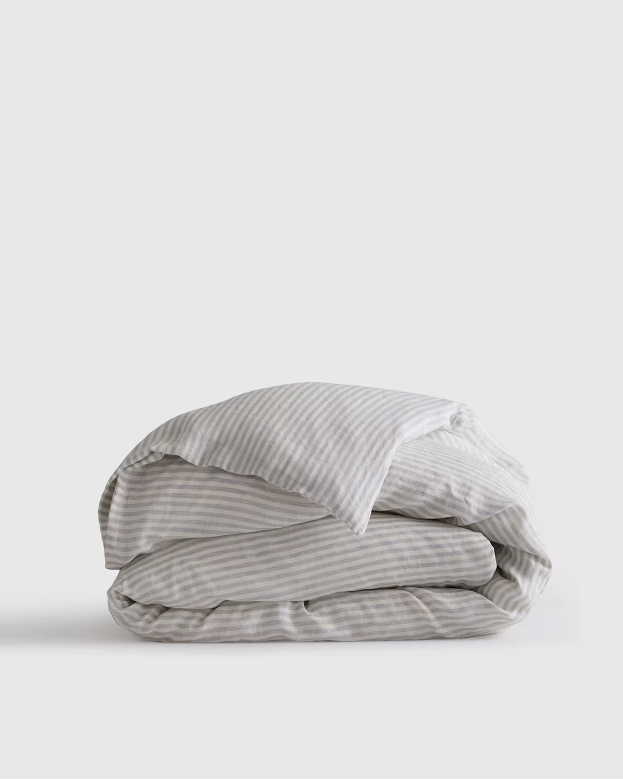 european linen stripe duvet cover twin mist/white stripe