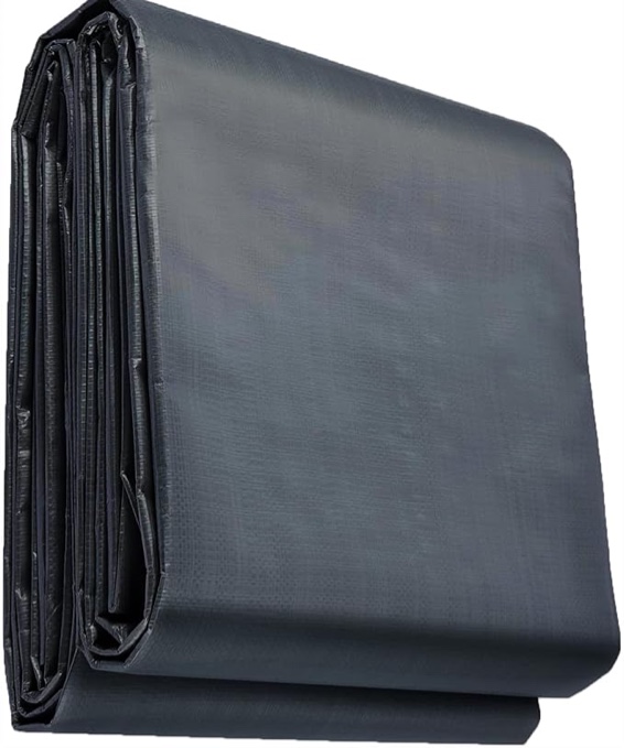 set of two large black tarp sheets