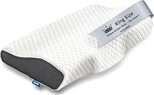 (case only, not a pillow) Derila King Size Pillow Case | Designed to Keep Your Memory Foam Pillow Covered and Protected with This Crisp, Clean, White Pillowcase Made from Premium Materials