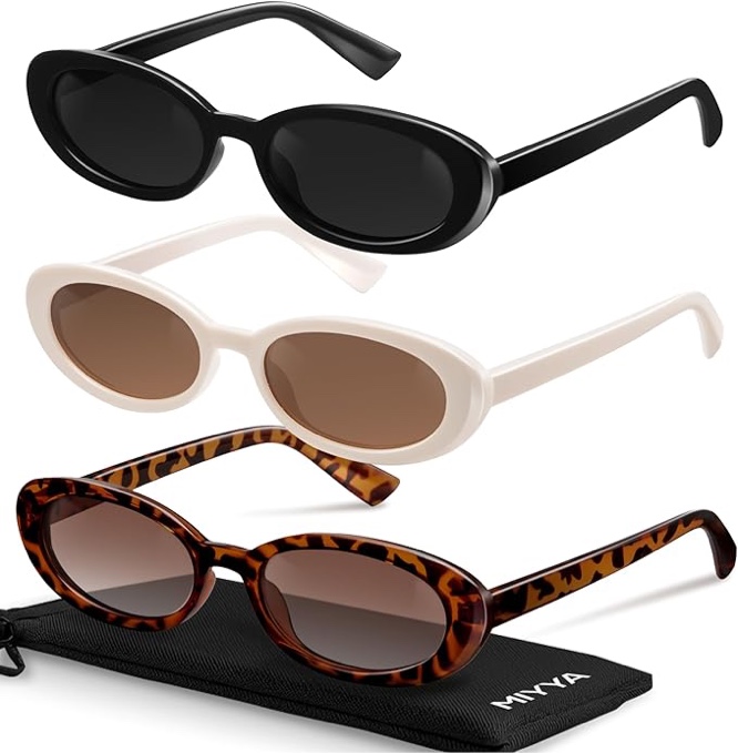Miyya Old Money - Oval polarized sunglasses 4 pack - 2025 Edition, UV400 protection, lightweight fit and trendy colors