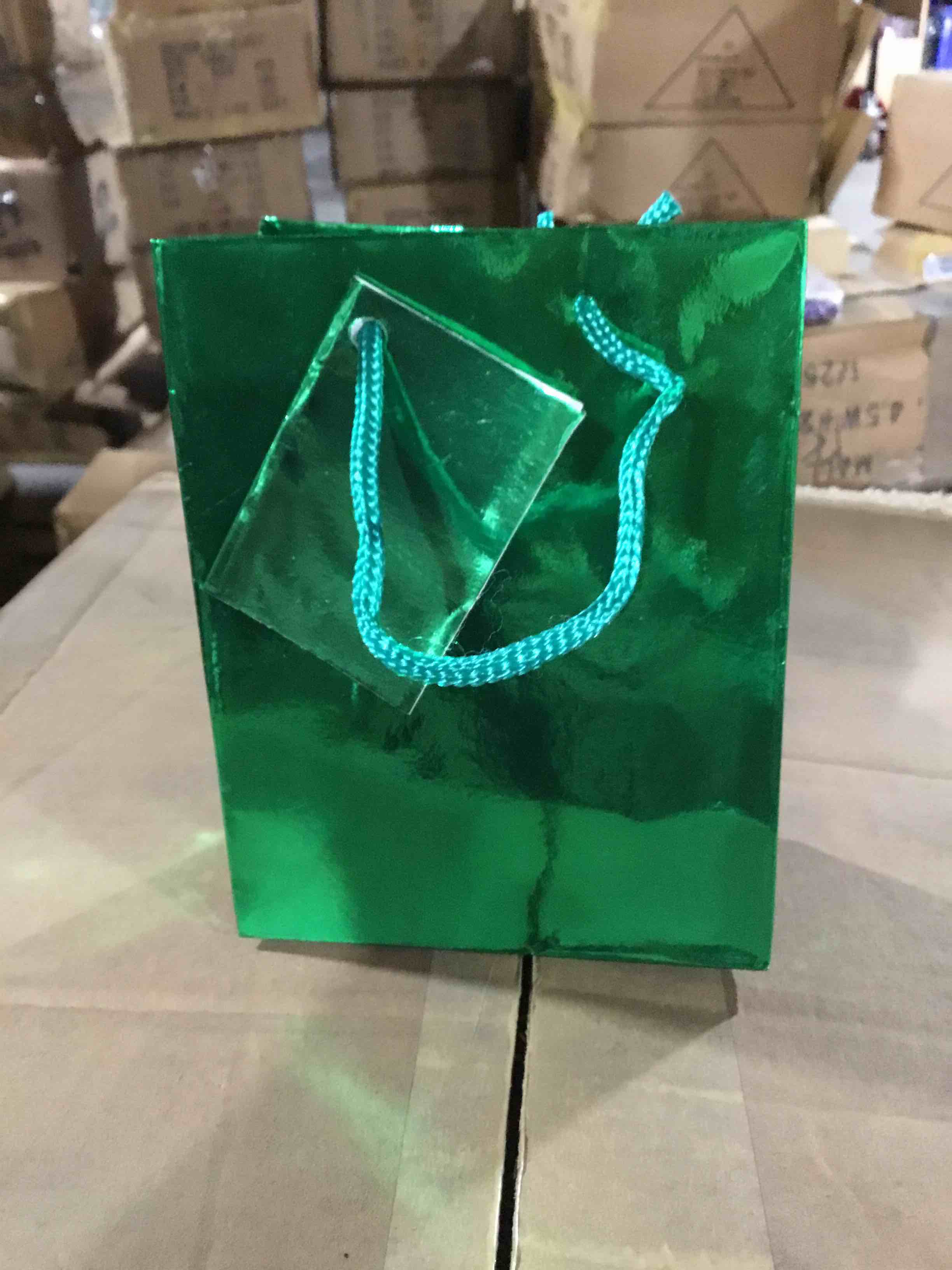 Box of 300 Small Green gift Bags