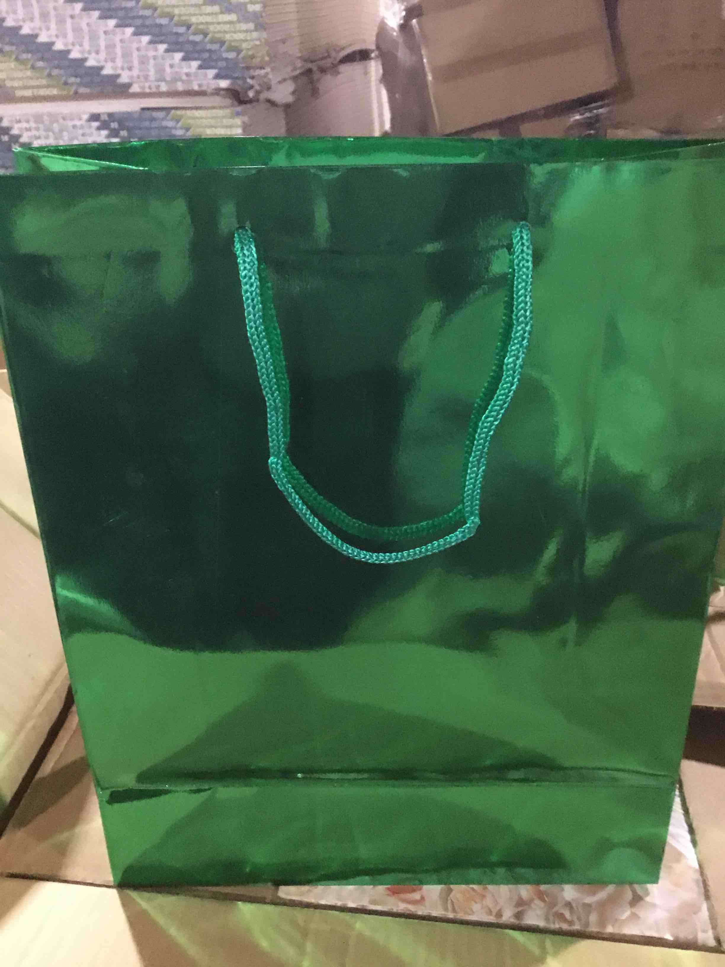Box of 90 large gift Bags Green Color 