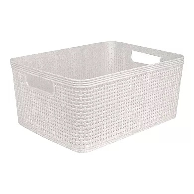 Belle Maison 5-Pack White Storage Bins (Small)