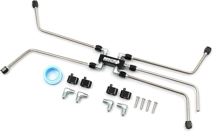LS Coolant Crossover Steam Vent Kit AN4 Fuel Brake Line 4 Corner Complete Steam Port Kit for 6.0 5.3 LS1 LS2 LS3 LS6 LS7 LS9 LSX Silver