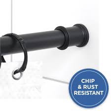 Mainstays Adjustable Tension Shower Curtain Rod Black 2 pack 