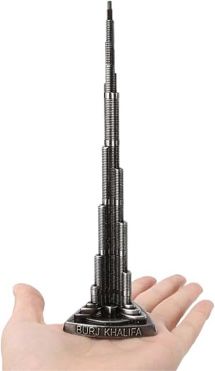 HEEPDD Tower Ornaments, 7.1in Height Burj Khalifa Tower Model Miniature Dubai Tower Alloy Model Orna