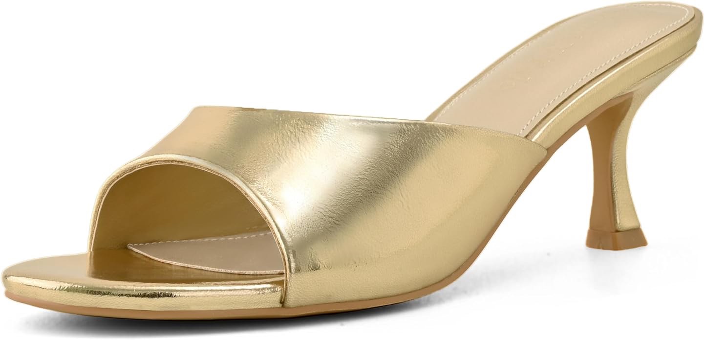 Shoe N’ Tale Gold Block Kitten Heel, Size: 6.5, DESIGN VARIES DROM STOCK PHOTO