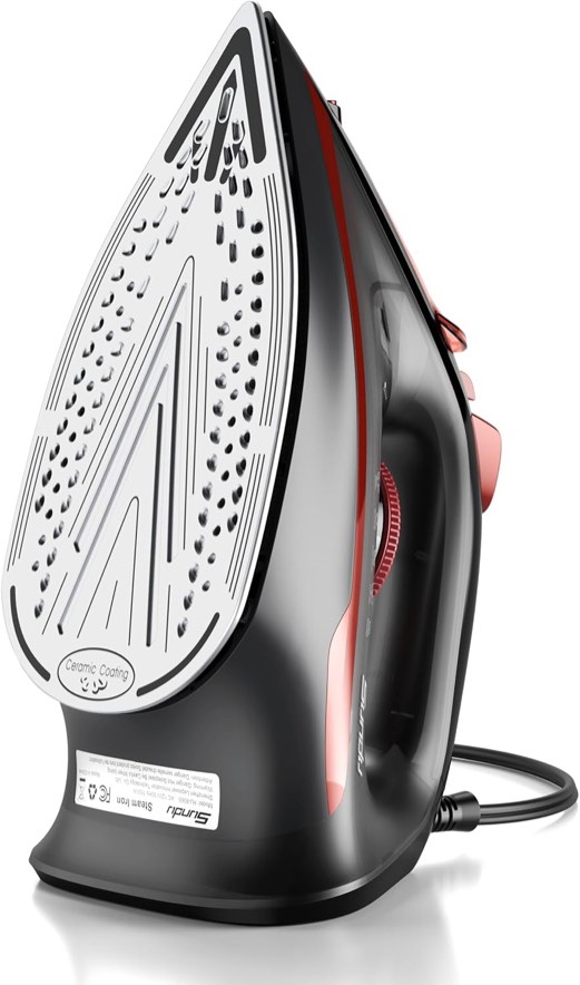 Sundu Steam Iron for Clothes with Rapid Heating Ceramic Coated Soleplate, 1500W with Precise Thermos