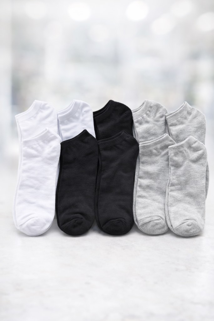 10 pairs white,black,grey women’s 4-10 socks 