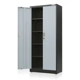 WORKPRO Metal Garage Storage Cabinet with Locking Doors and Adjustable Shelves,71 inches Tall Storage Cabinet for Tools, Office, Home, Shops (Grey&Black), Solid Packed
