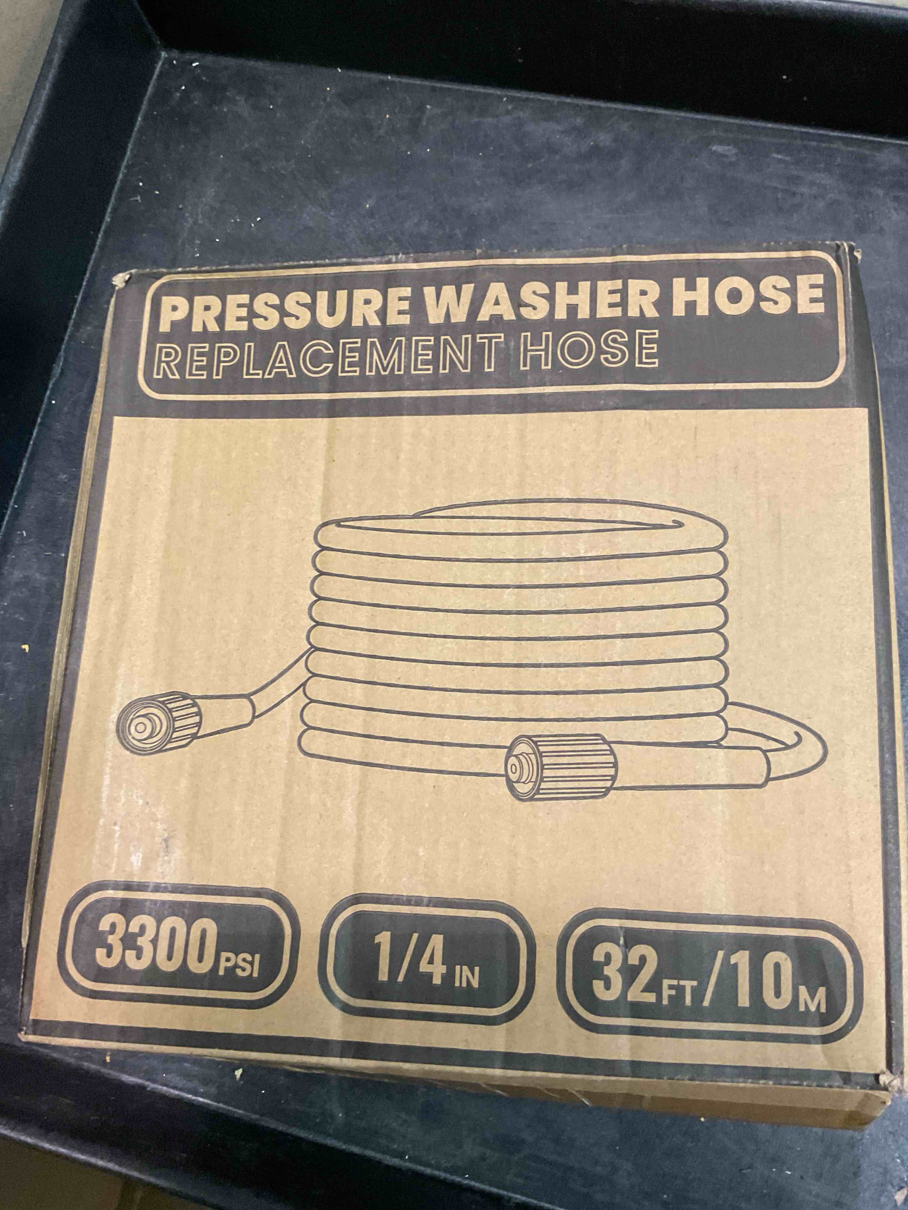 Condition photo showing New/Like New for Pressure Washer Hose 32FT, 3300PSI 1/4" Power Washer Hose with M22-14 Brass Fitting, Kink Resistant, No-Leak Design, Durable Replacement Hose for Ryobi, Greenworks, CRAFTSMAN Most Brand Power Washer