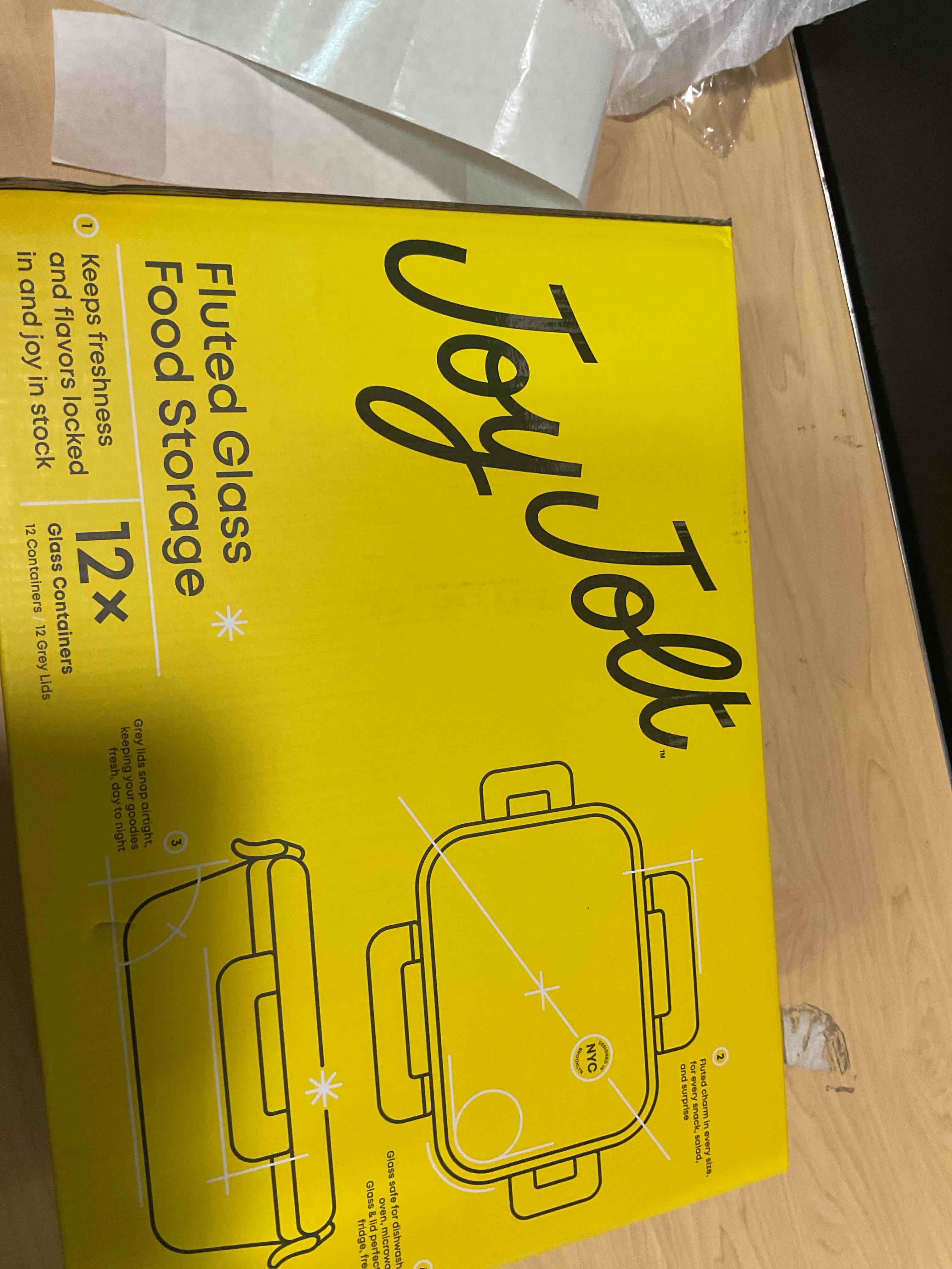 Condition photo showing Good Condition for JoyJolt 24pc Borosilicate Glass Storage Containers with Lids | 12 Airtight/Freezer Safe Food Storage Containers for Pantry and Kitchen | Meal Prep Container for Lunch | Glass Tupperware Set Gray