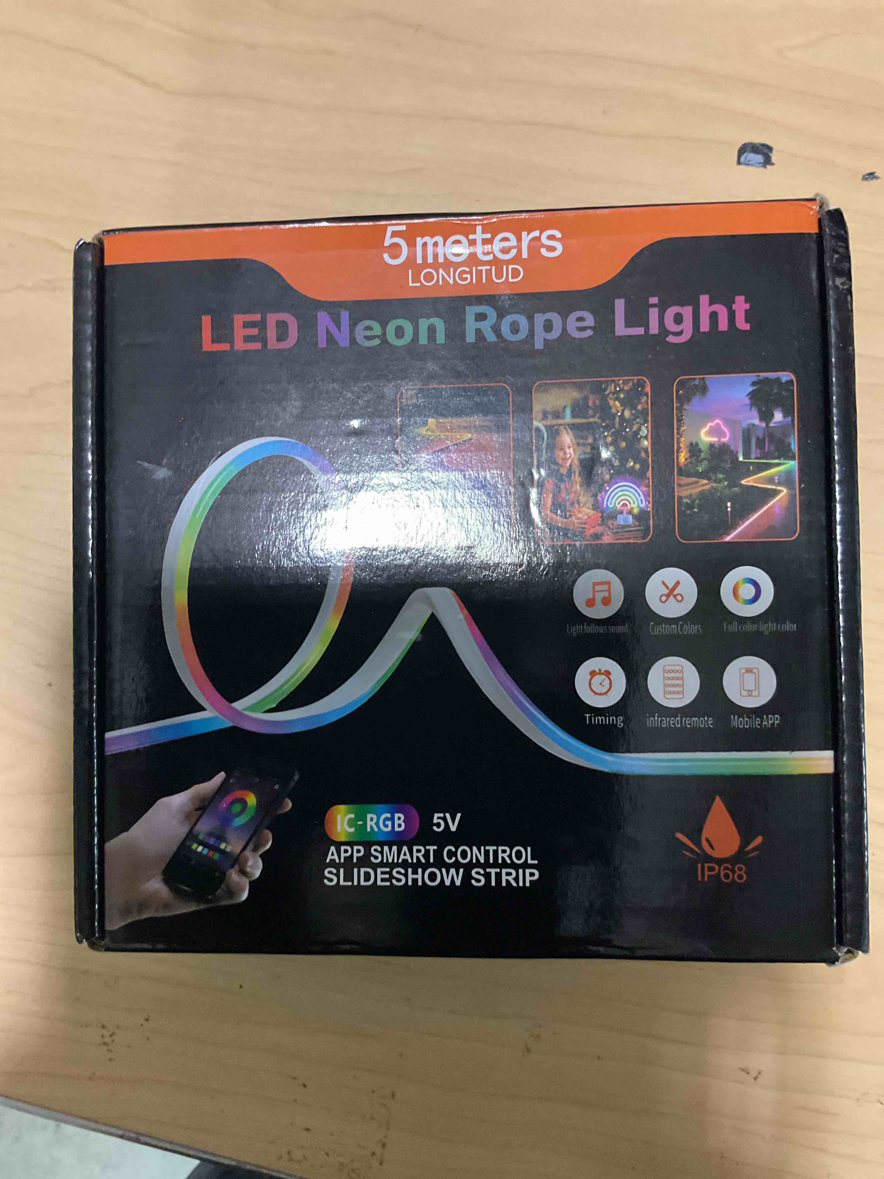 Condition photo showing New/Like New for 5m Neon Led Strip, 16.4FT Rope Light Strip RGB Ribbon Neon Rope Lamp, Flexible IP67 Waterproof LED Strip with App Control, Suitable for Living Room, Bedroom, Wall, Gaming Decoration