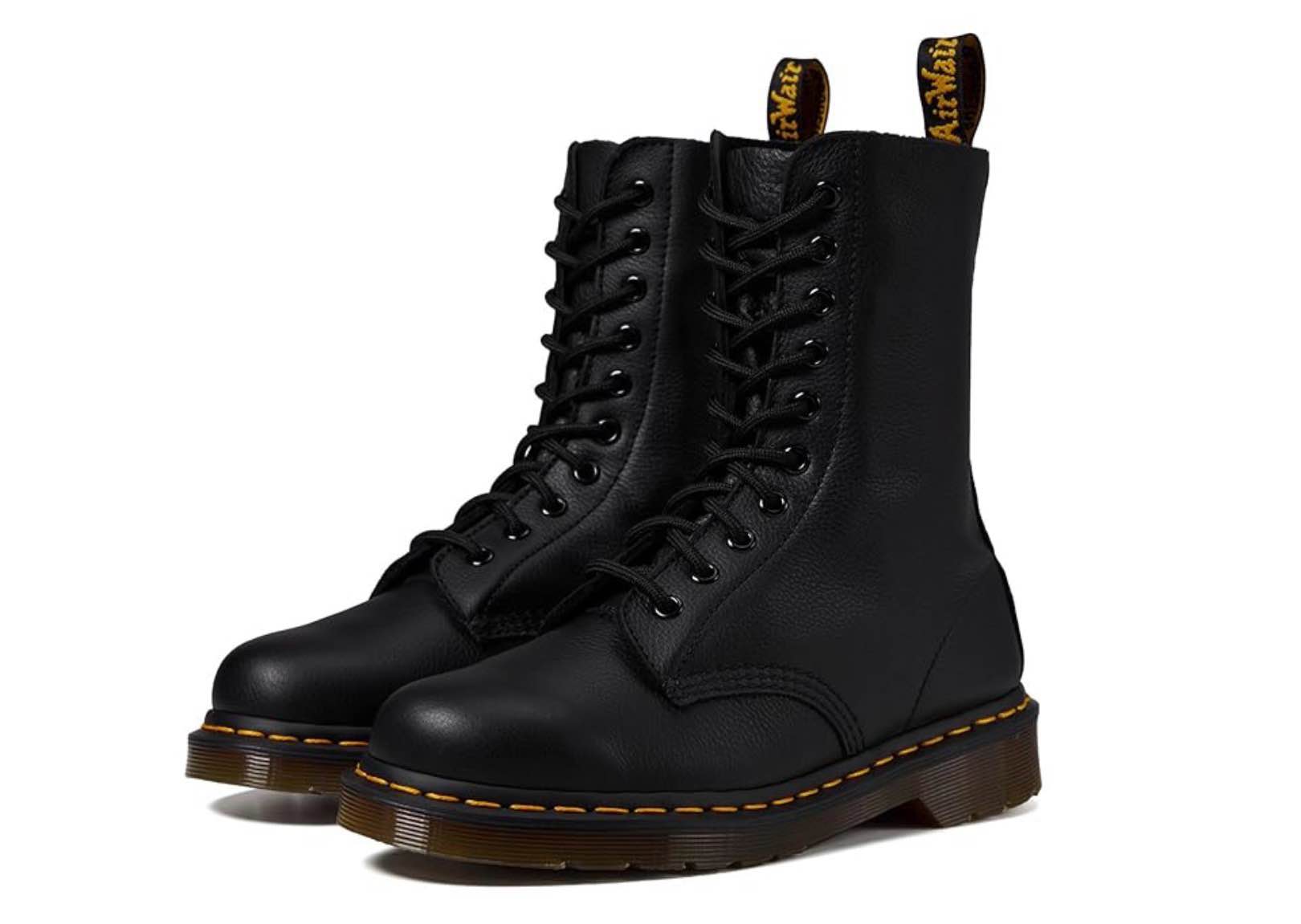 Dr. Martens Lace-Up Boot in Black Virginia Leather, US Size Men’s 9 Woman’s 10