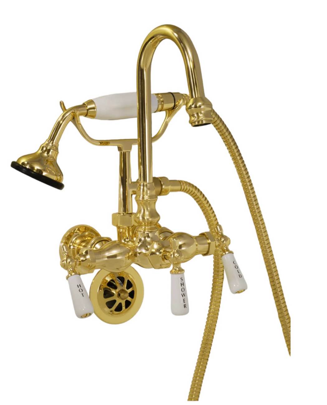 Jacuzzi EV19829 Tub Or Wall Mount Tub Faucet With S-Unions 3” Lenght Polished Brass PVD